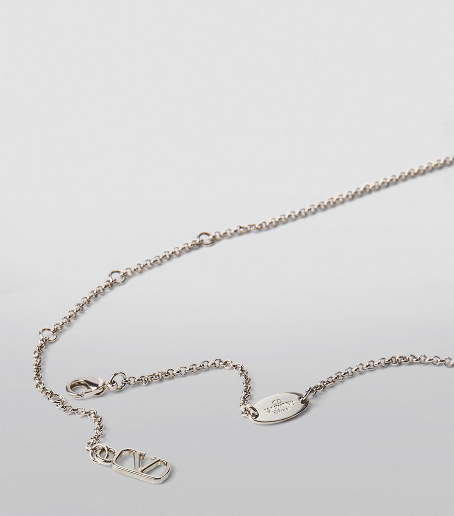 Crystal-Embellished VLogo Necklace 68S Image 2
