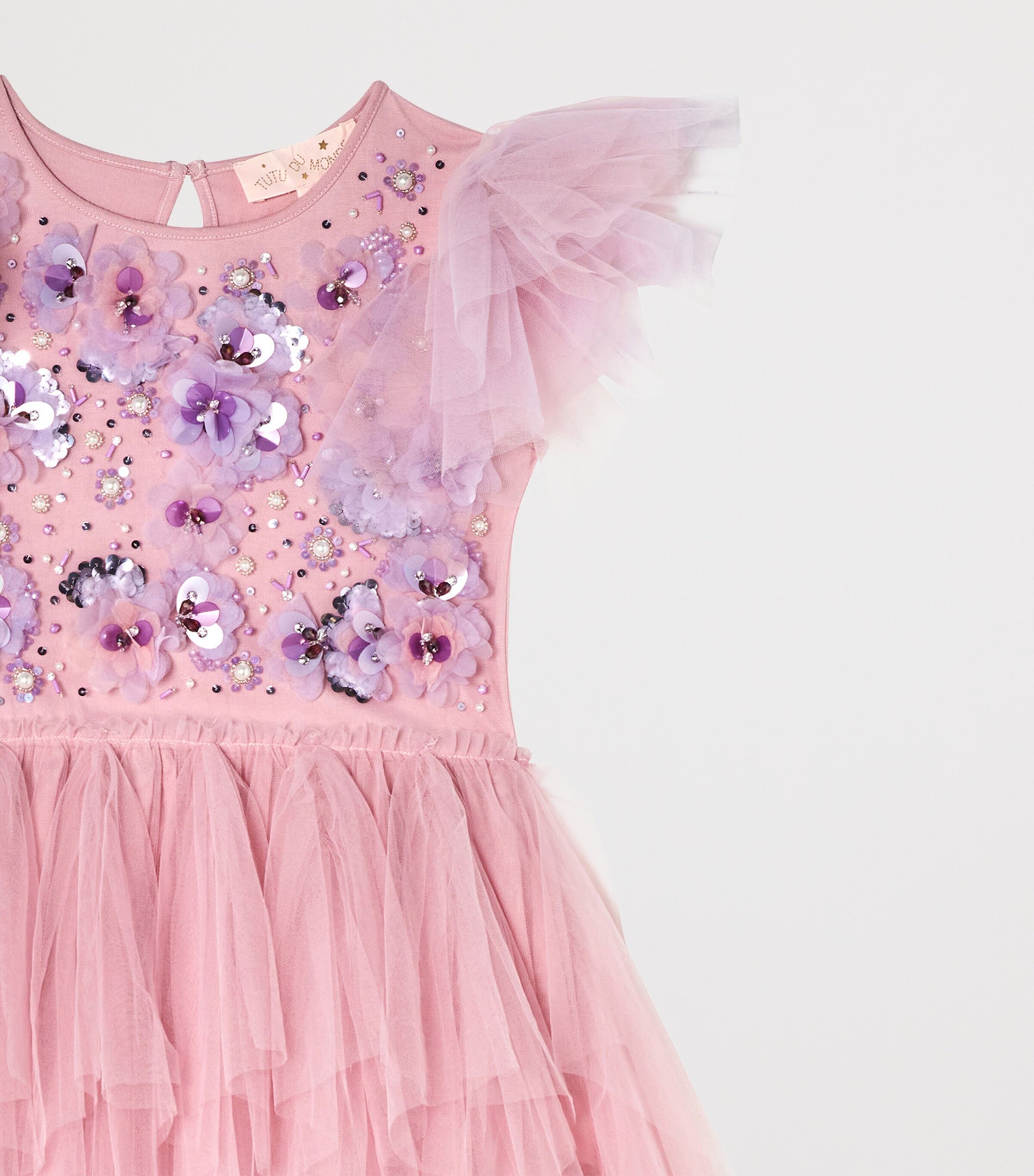 Tutu Du Monde Tulle Sparkle In Bloom Dress (2-12 Years) Diamond Blue Mix Image 4