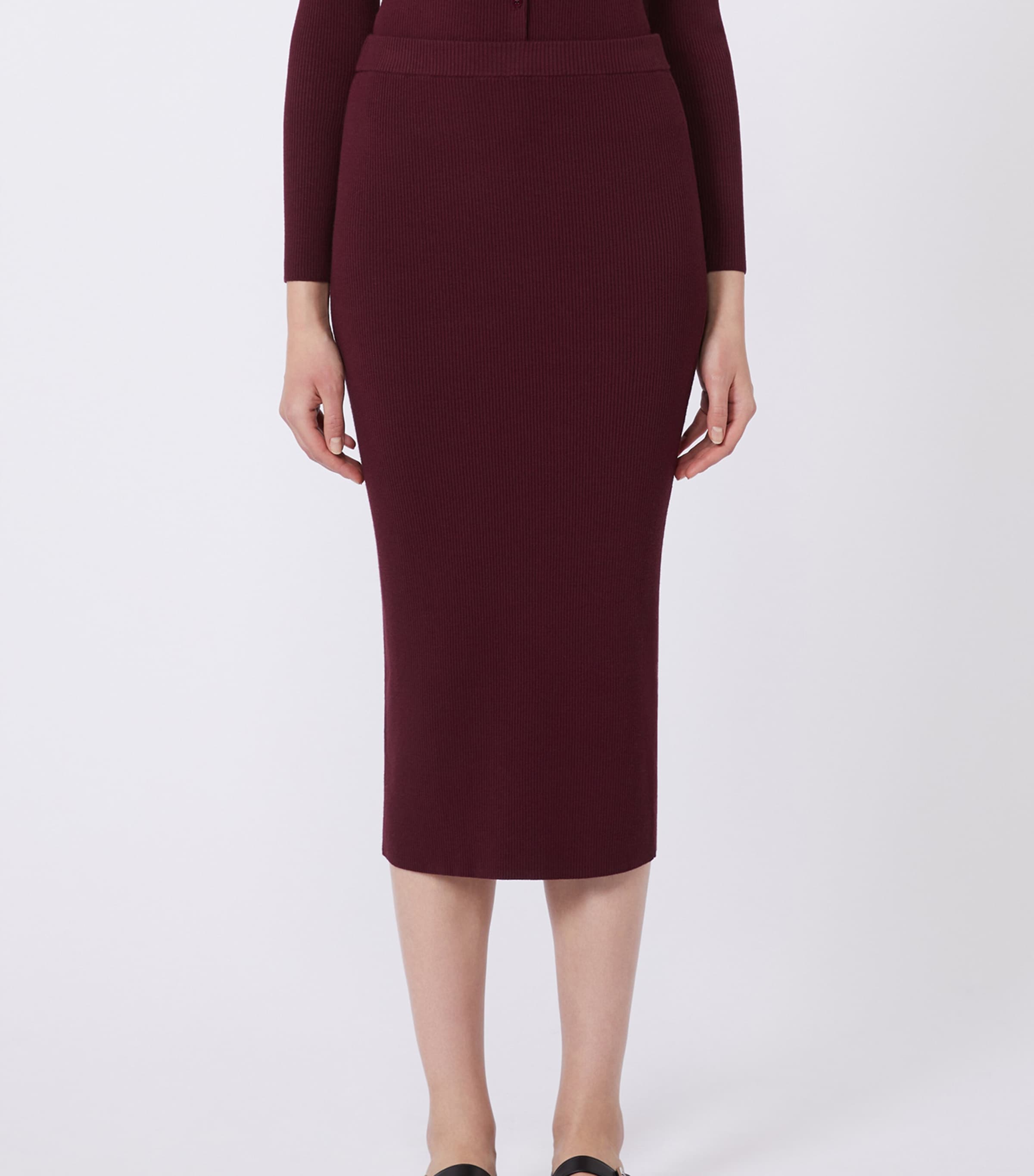 Knitted Midi Skirt BORDEAUX Image 3