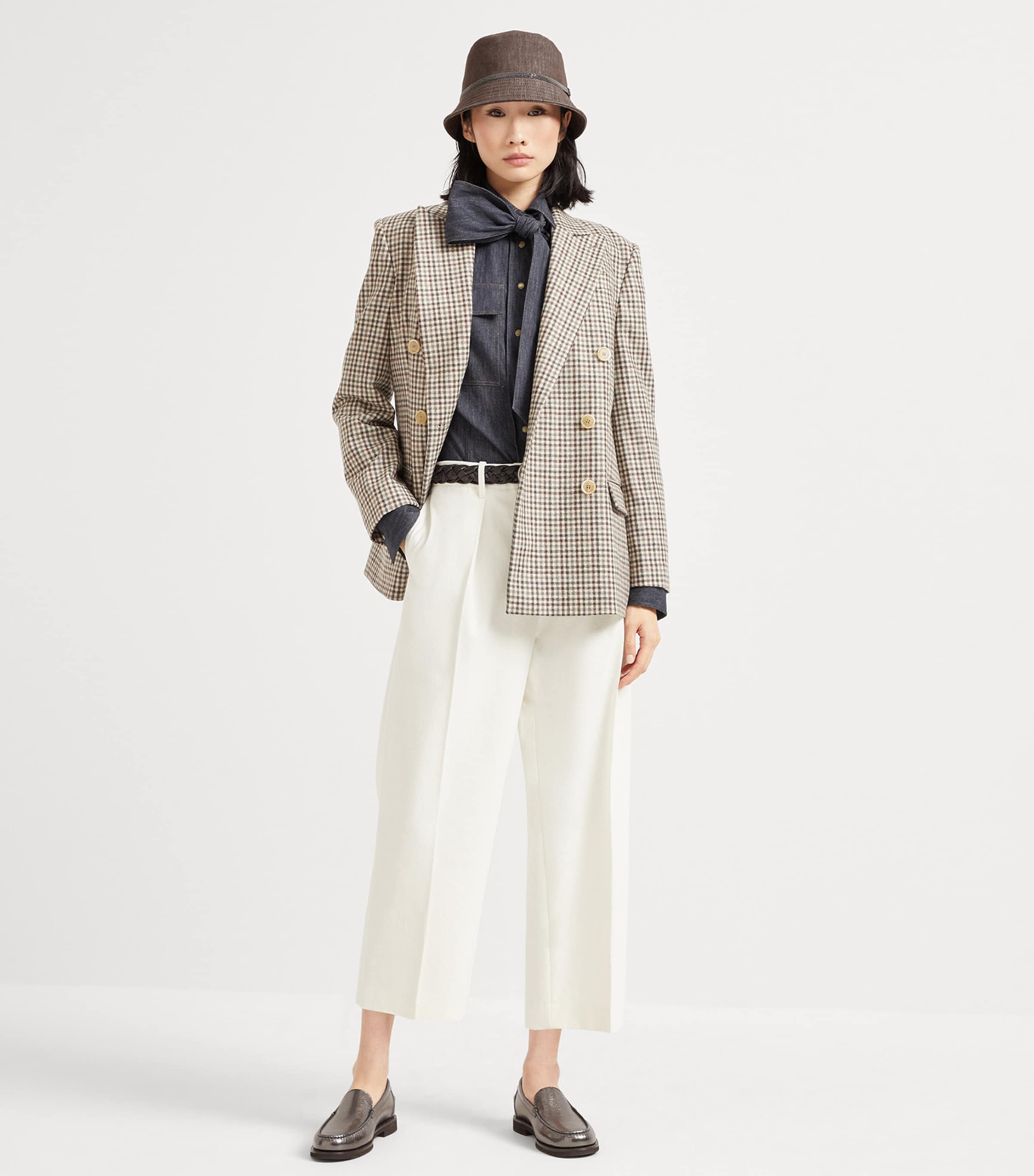 Virgin Wool Flannel Check Blazer C001 Image 4