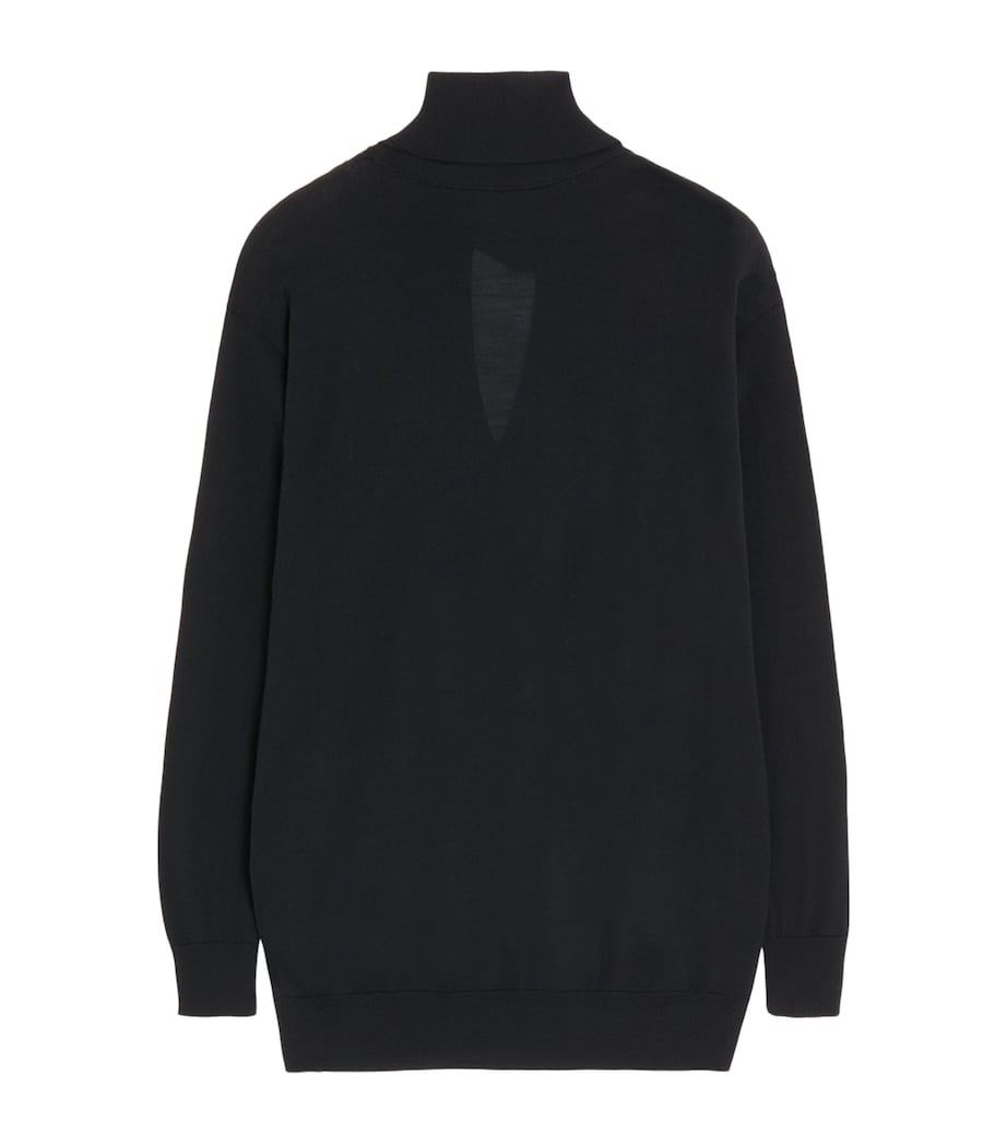 Valentino Womens Wool Tie-Neck Sweater Image 2