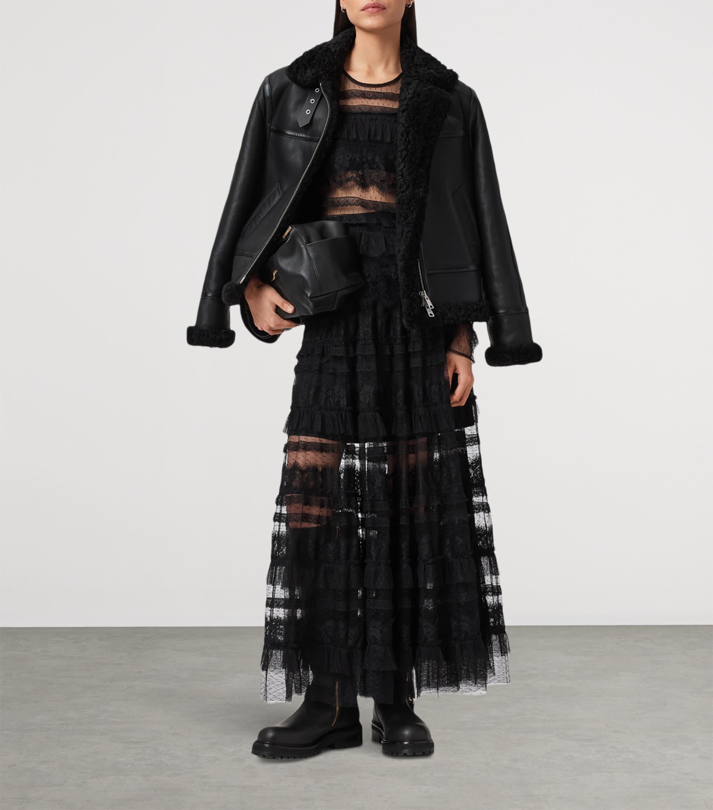 Shearling Lorel Flying Jacket BLACK/BLACK Image 3