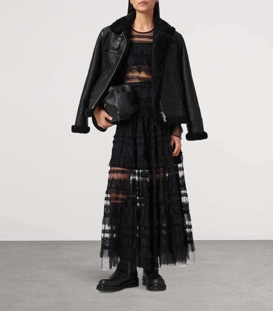 Shearling Lorel Flying Jacket BLACK/BLACK Image 3