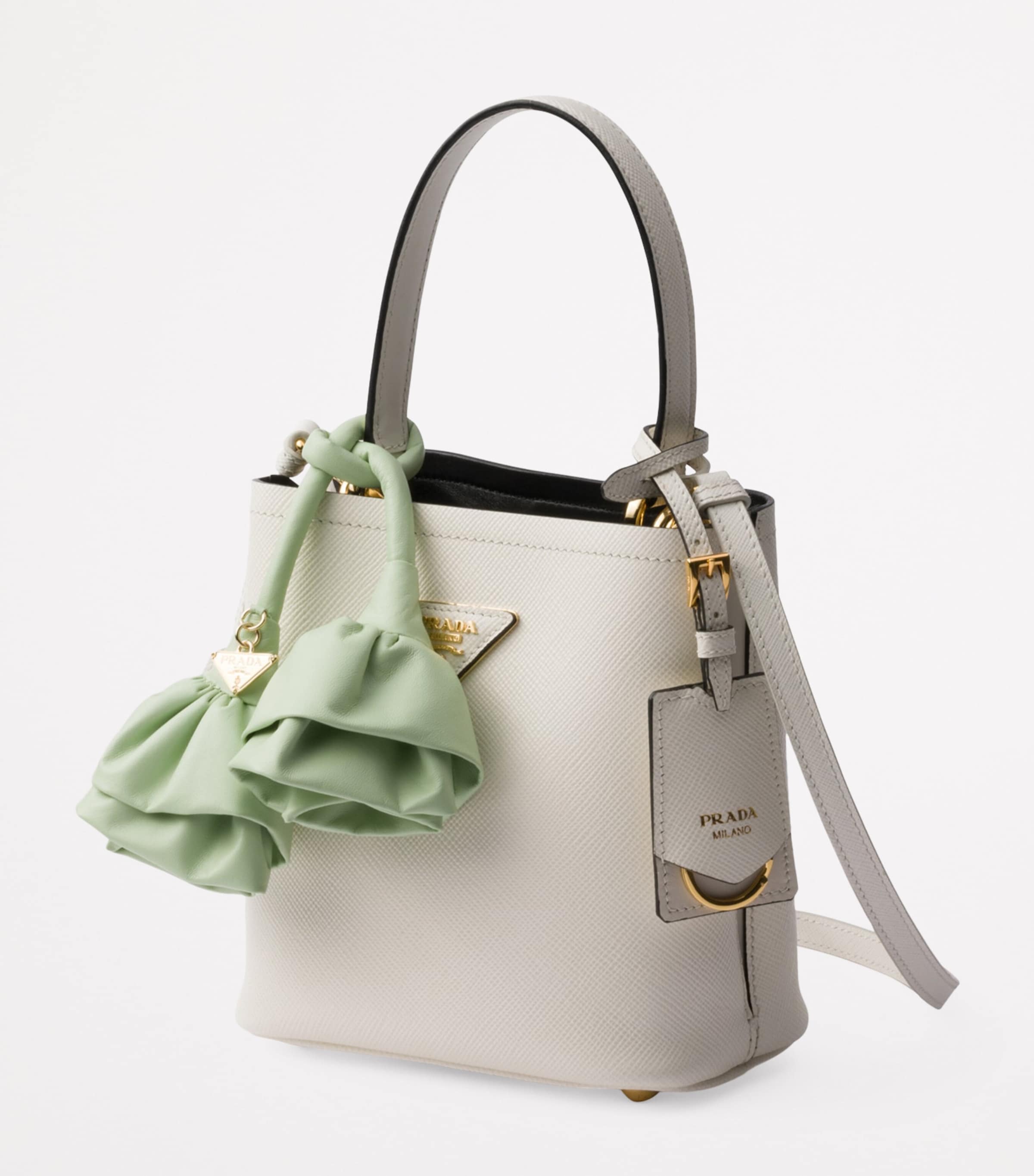 Mini Saffiano Leather Panier Top-Handle Bag F0X83 Image 2