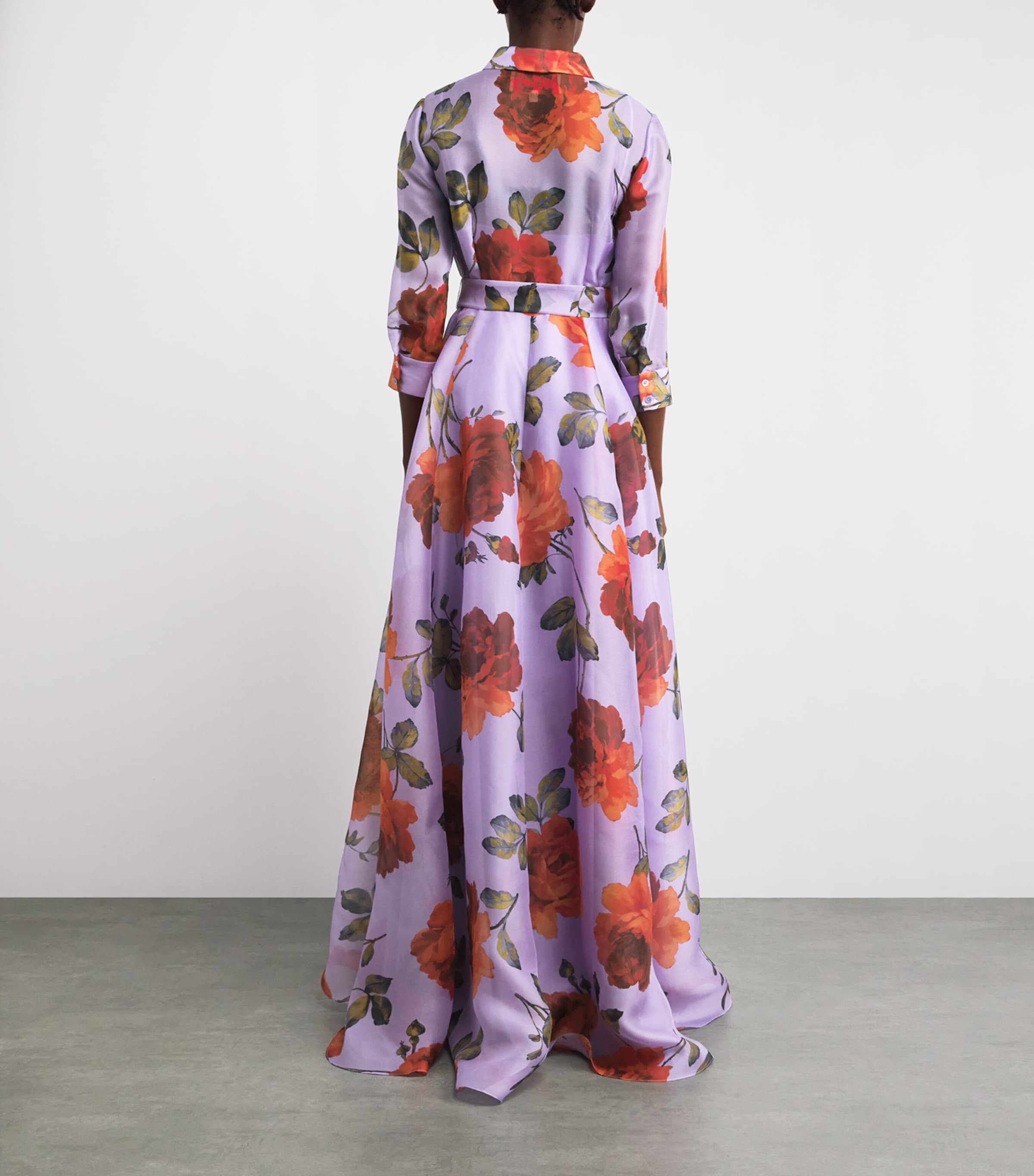 Carolina Herrera Womens Silk Floral Gown Violeta Multi Image 4