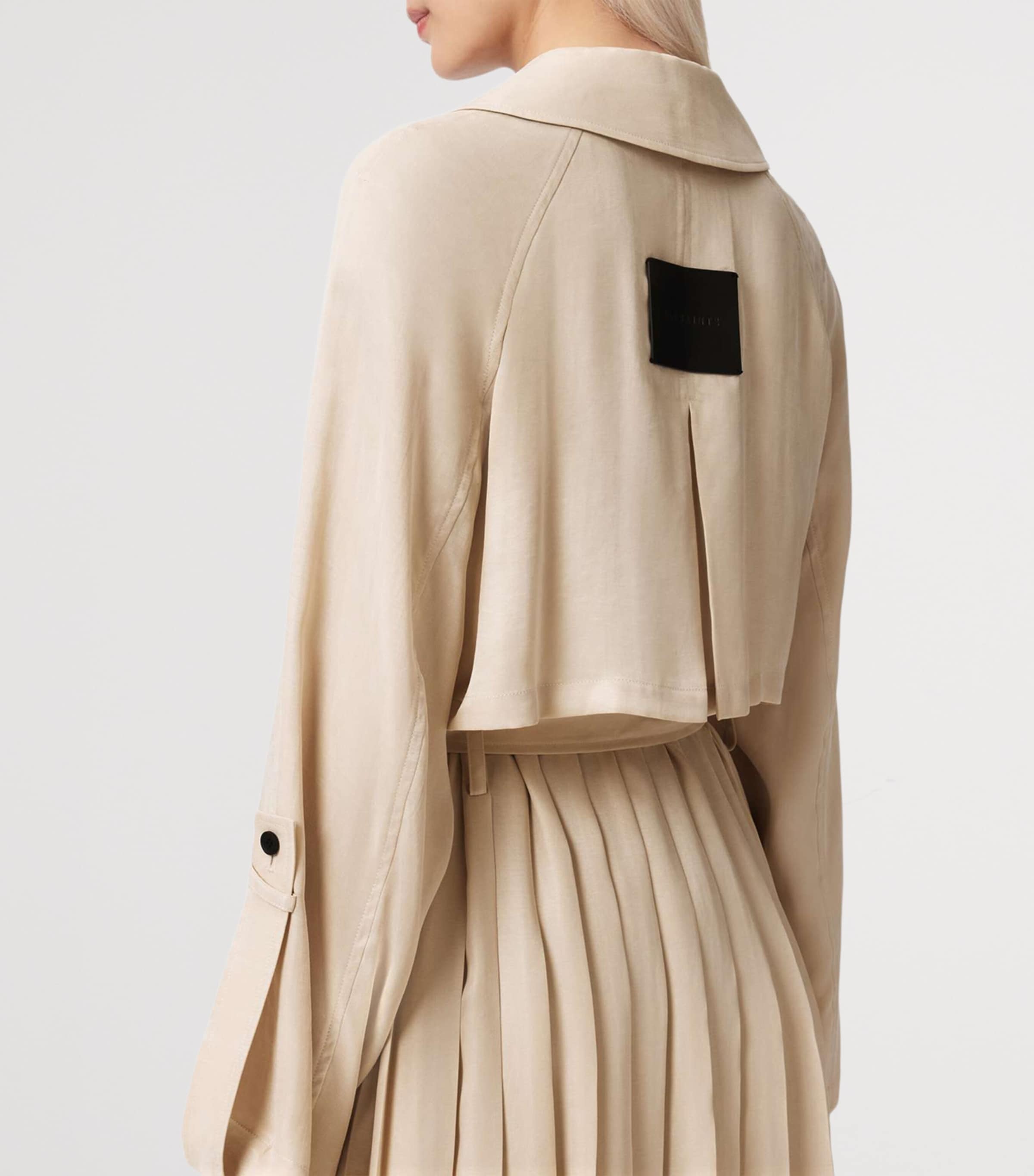 AllSaints Womens Lizie Trench Coat Parchment White Image 5
