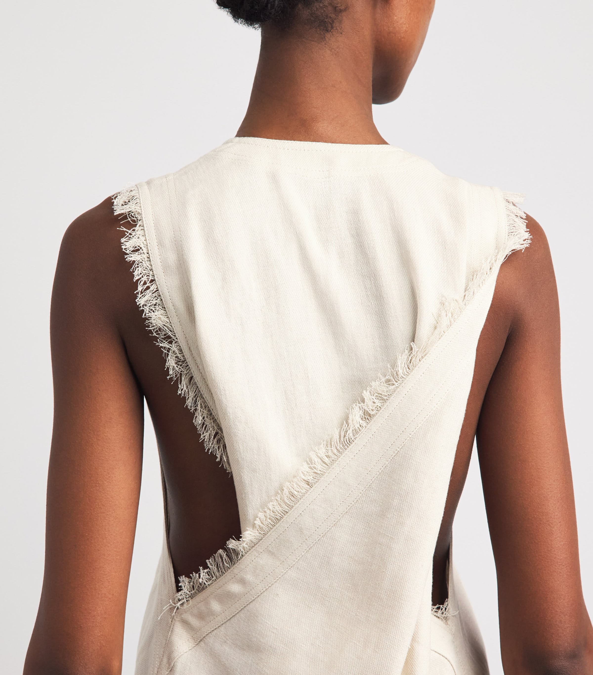 Nanushka Womens Linen-Blend Amarilis Dress Creme Image 5
