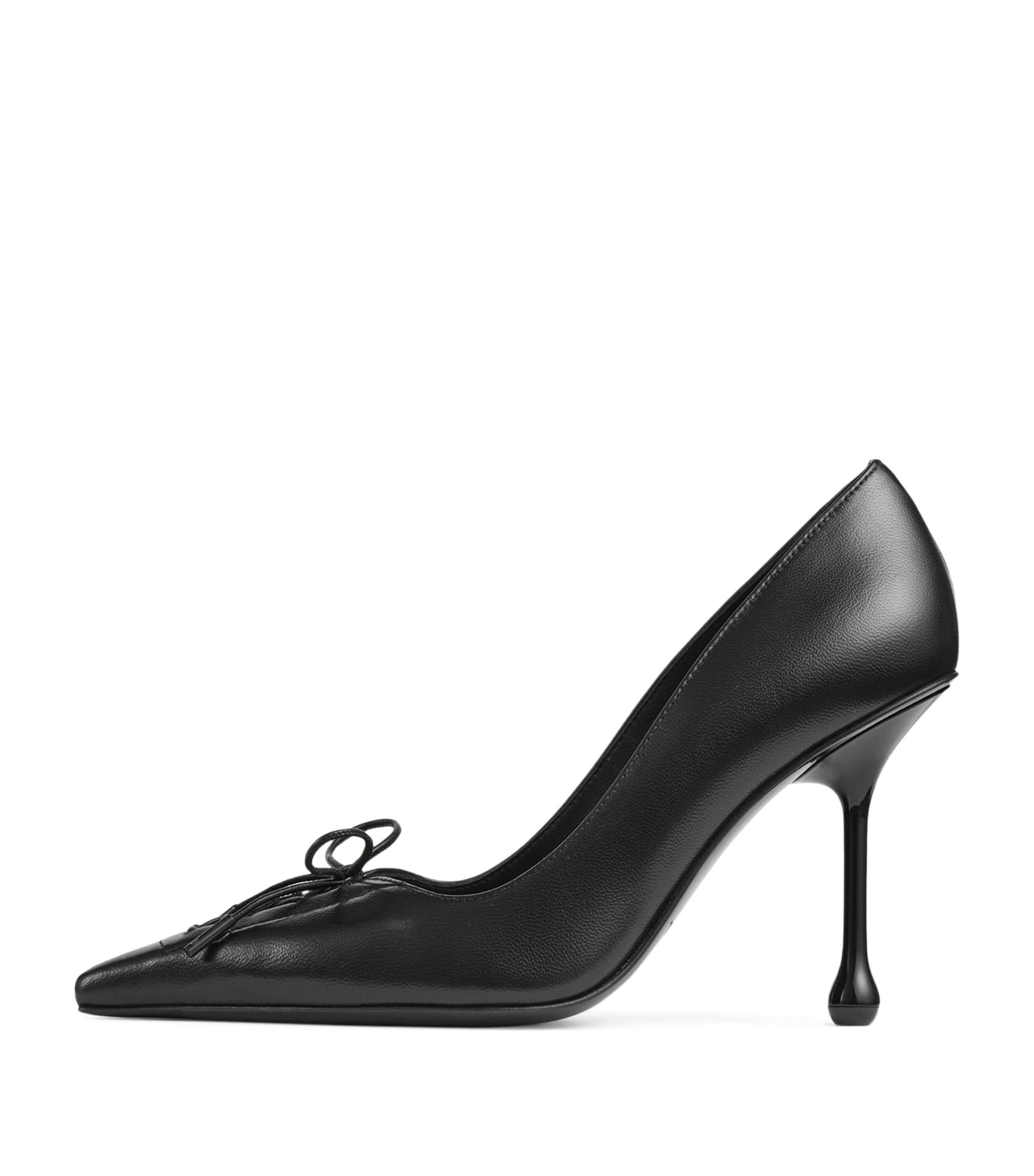Jimmy Choo Women 'scarlett' Black Pumps With High Stiletto Heel And Front Laces In Leather Woman In Black