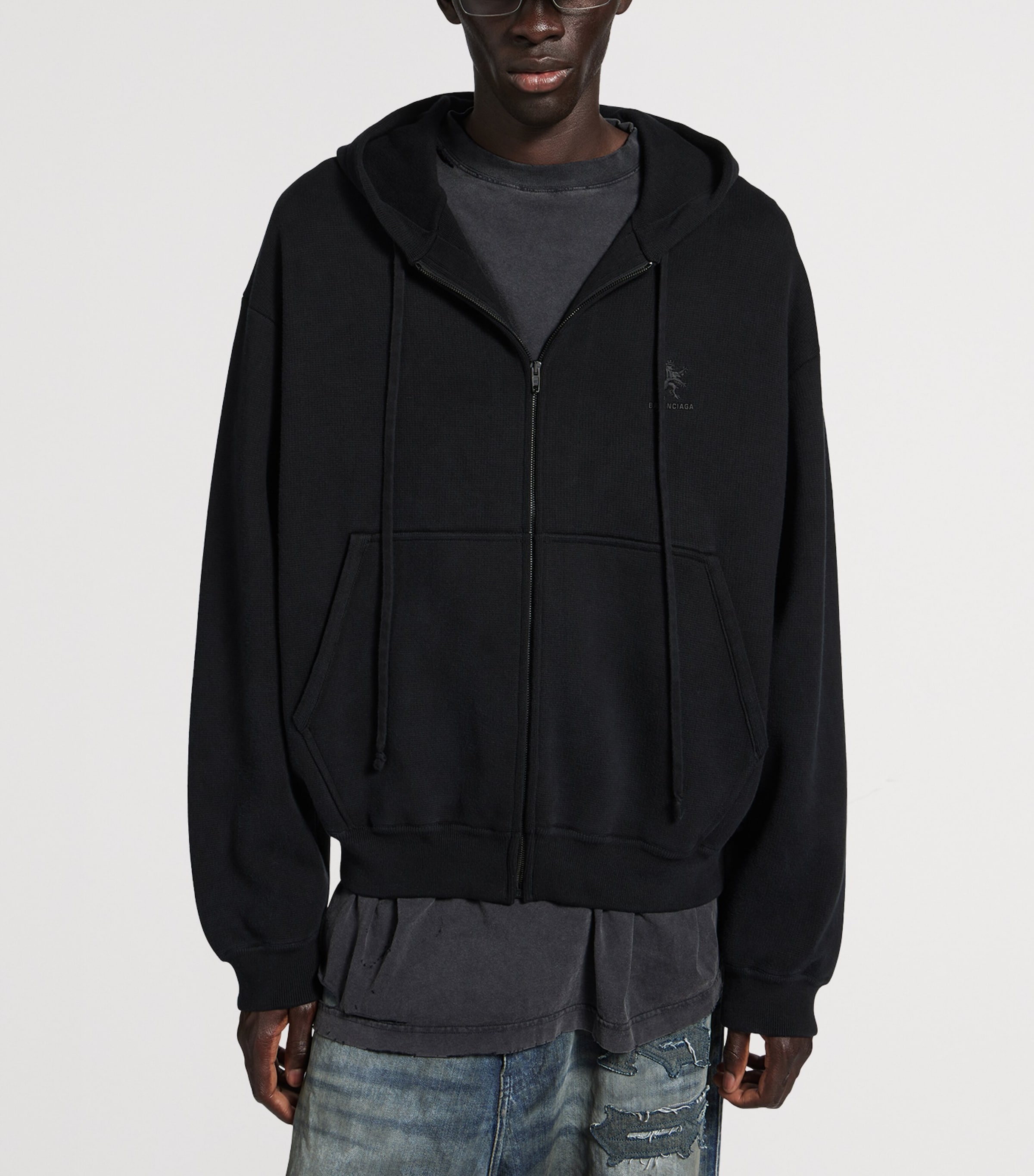 Cotton-Blend Embroidered Lion Hoodie 1000 Image 6