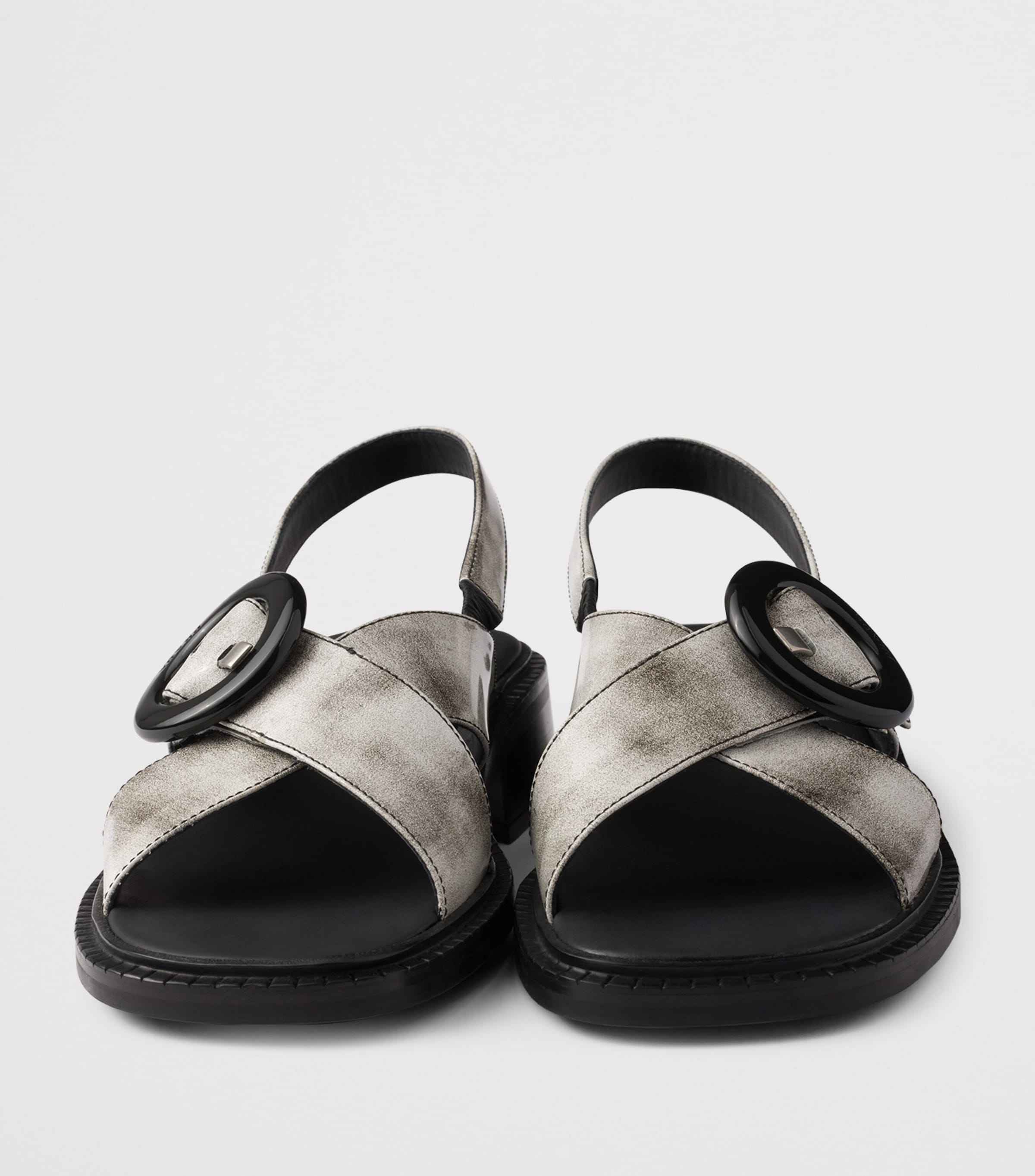 Brushed Leather Heeled Sandals F0009 Image 6