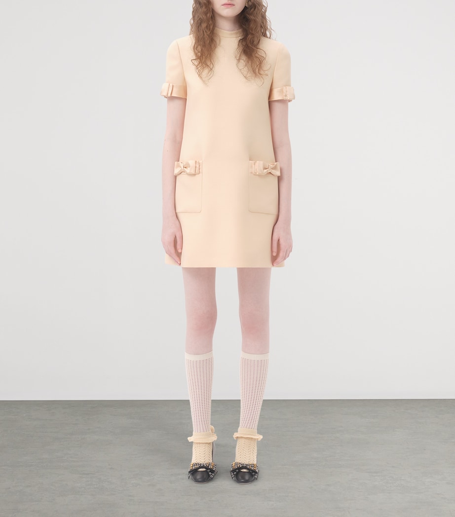 Wool-Silk Bow-Embellished Mini Dress ET5 Image 2