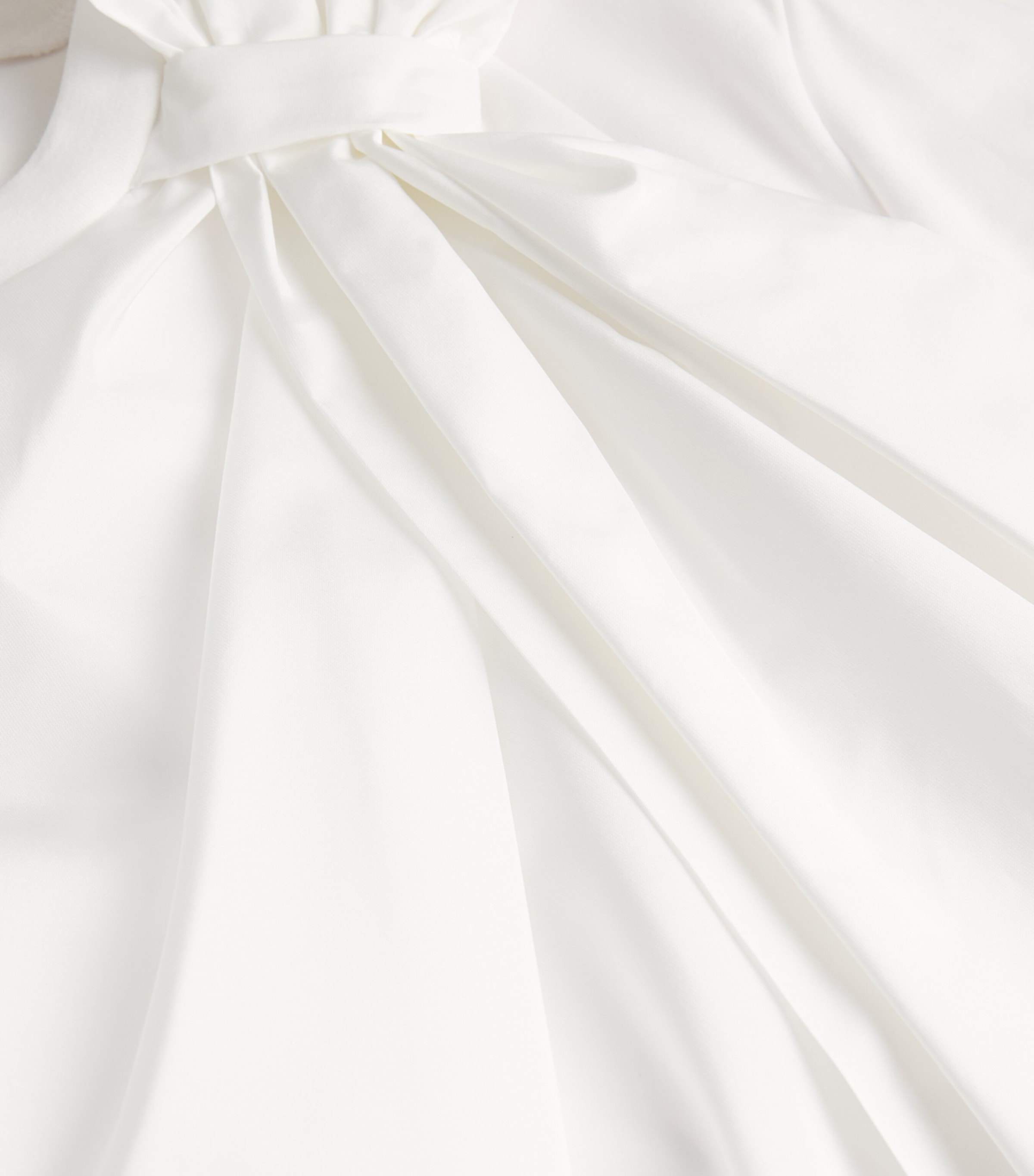 Cotton Bow-Detail T-Shirt WHITE Image 5