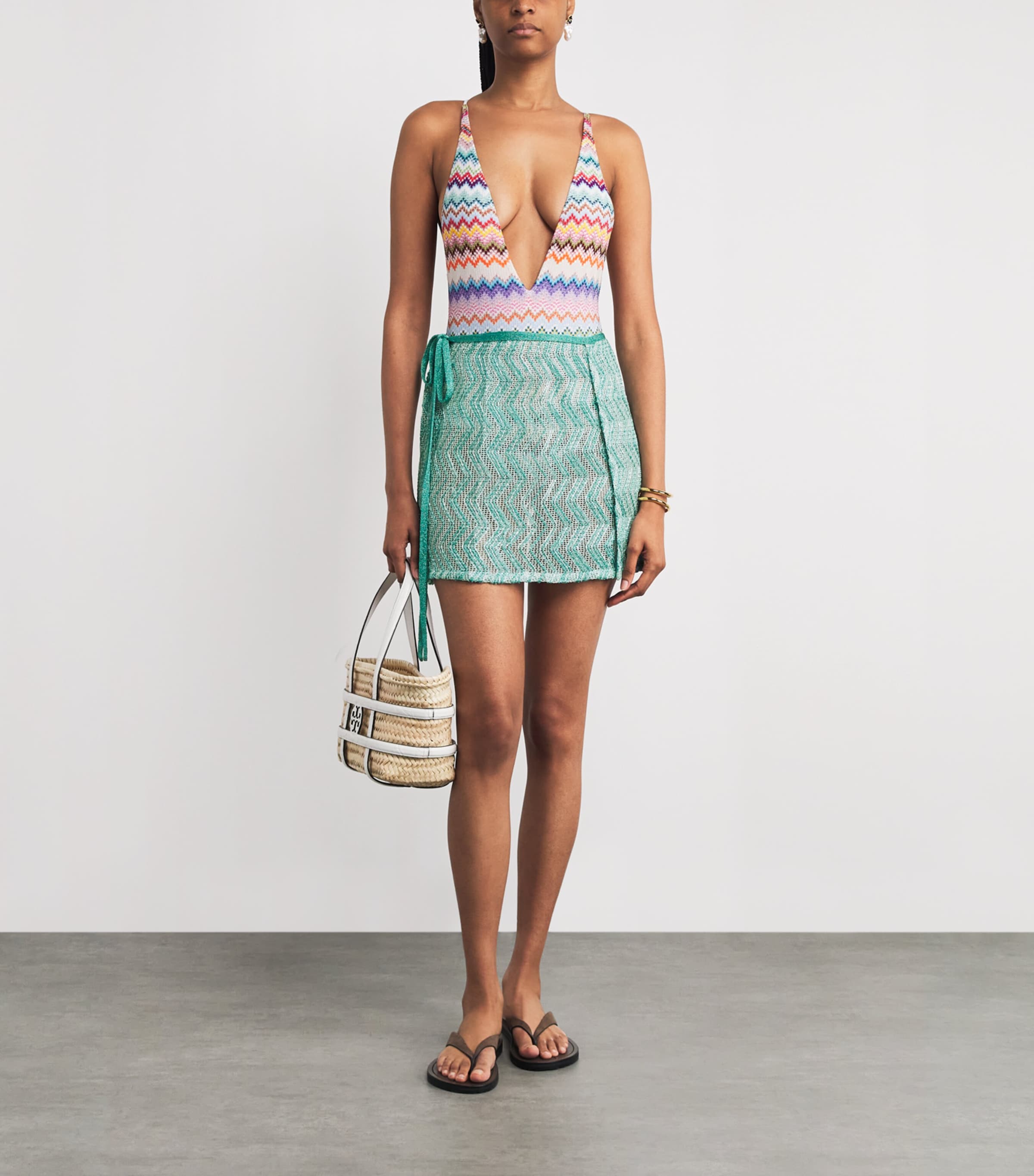 Embellished Wrap Mini Skirt S72PH AQUAMARINE Image 2