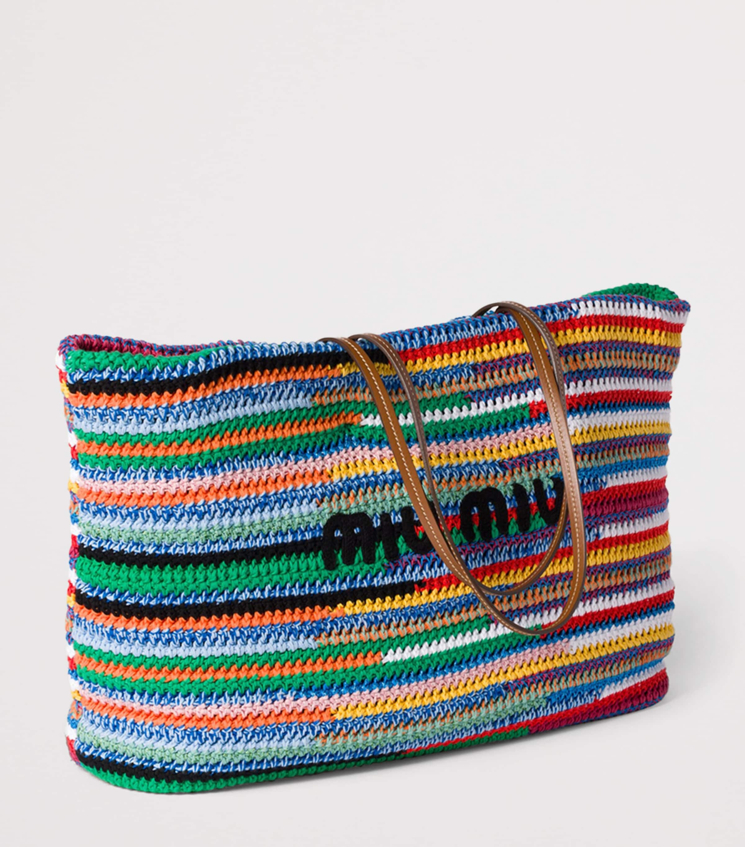 Miu Miu Crochet Logo Tote Bag Image 3