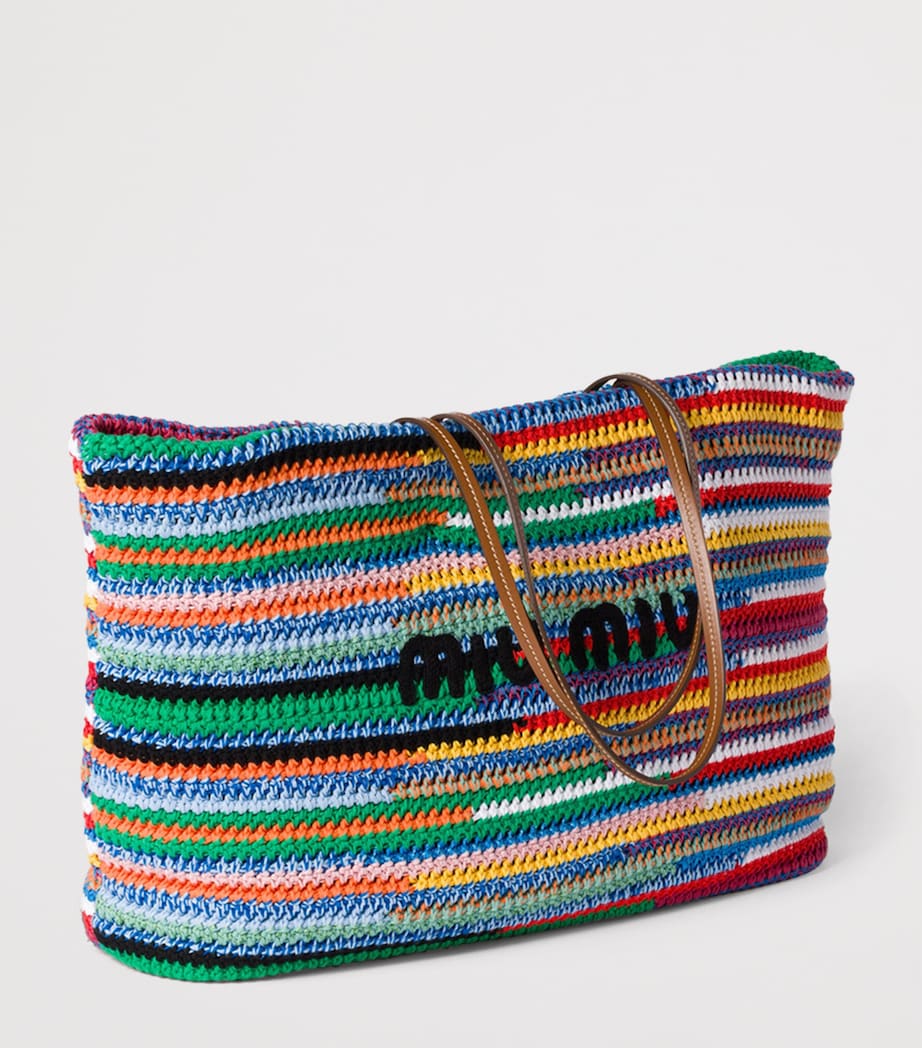 Miu Miu Crochet Logo Tote Bag Image 3
