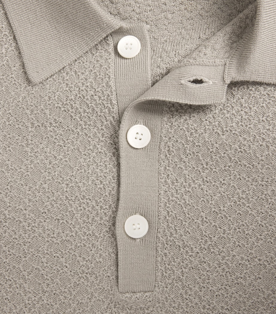 Wool Textured Polo Sweater WARM GREY Image 6