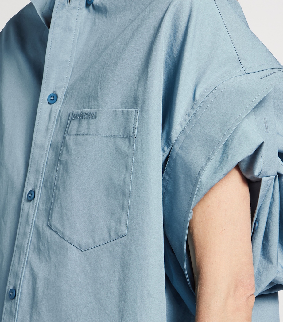 Cotton Tucked Sleeve Shirt 1463 Image 7