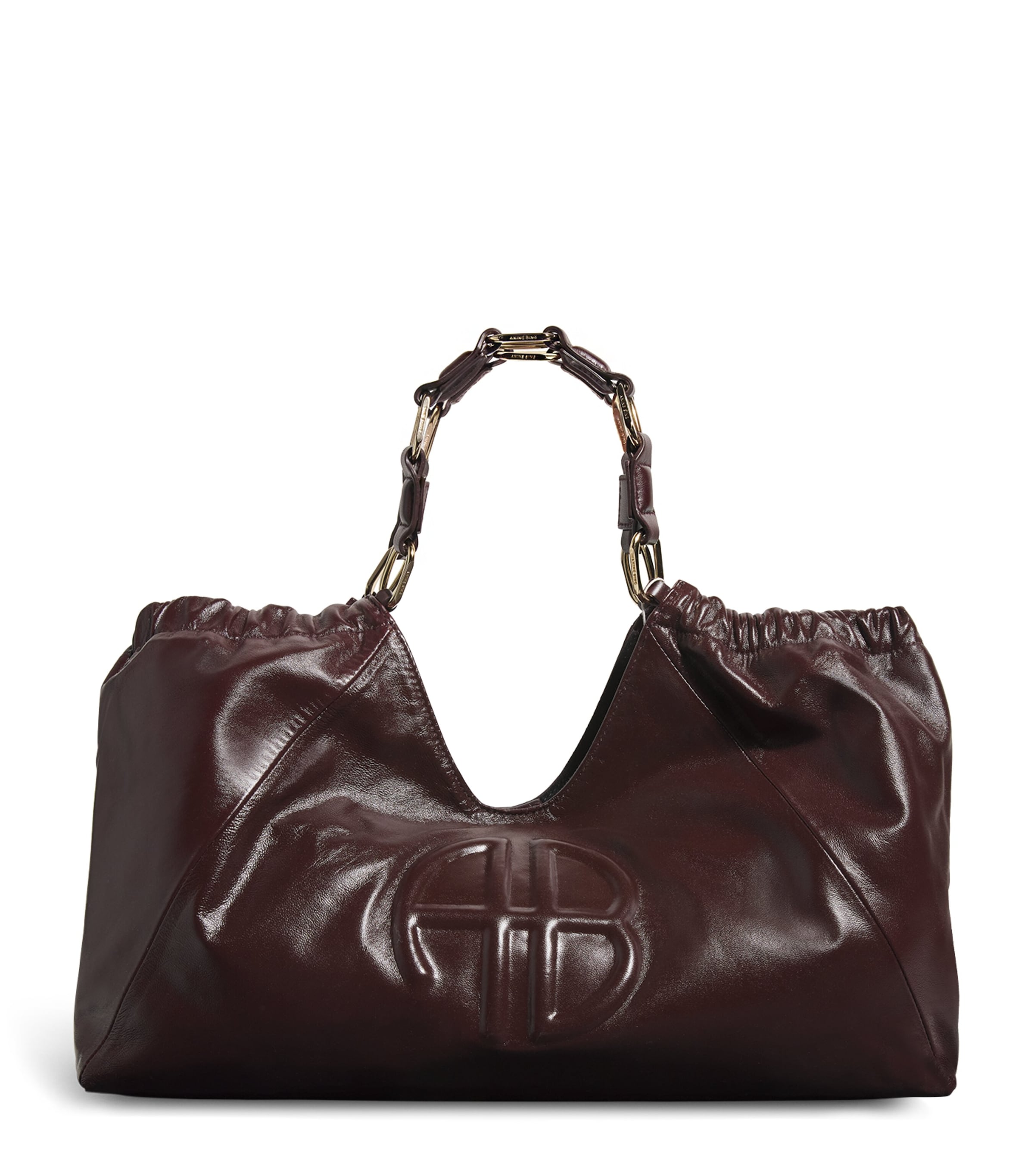 ANINE BING Medium Leather Kate Tote Bag Bordeaux Image 1