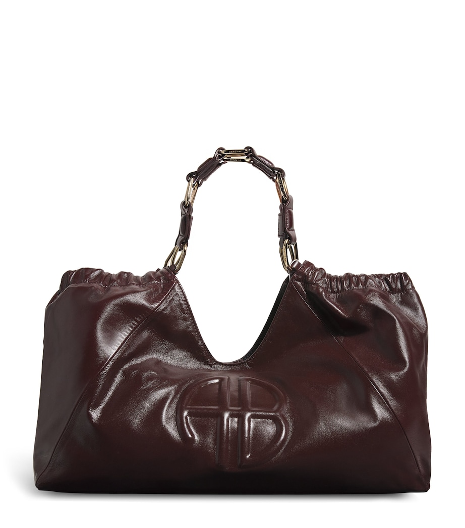 ANINE BING Medium Leather Kate Tote Bag Bordeaux Image 1