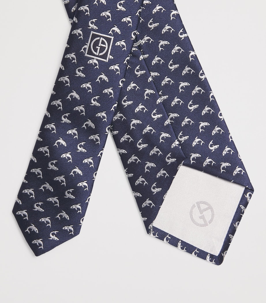 Silk Dolphin Embroidery Tie FB057 Image 3