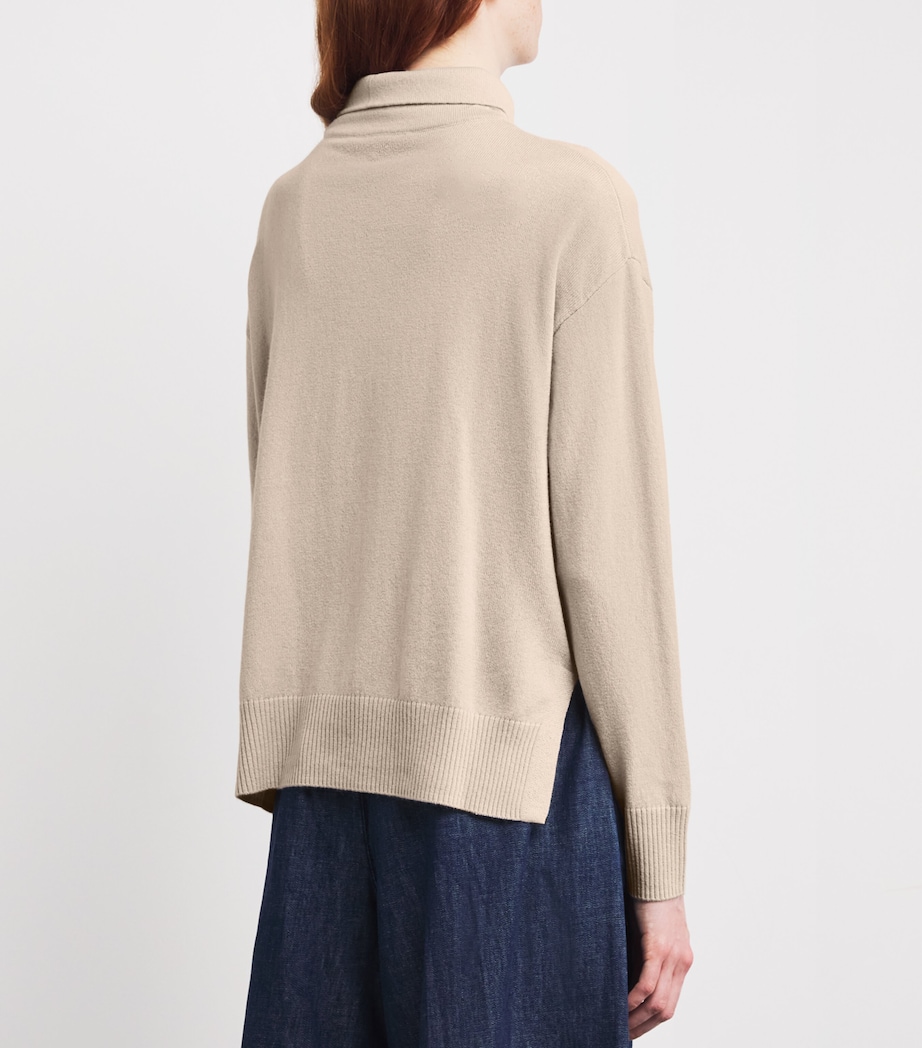 Wool-Cashmere Roll-Neck Sweater BEIGE Image 4