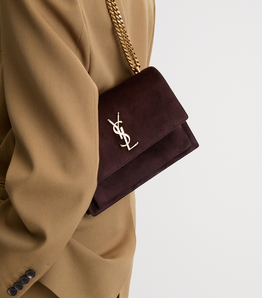 Saint Laurent Medium Suede Sunset Shoulder Bag Image 2