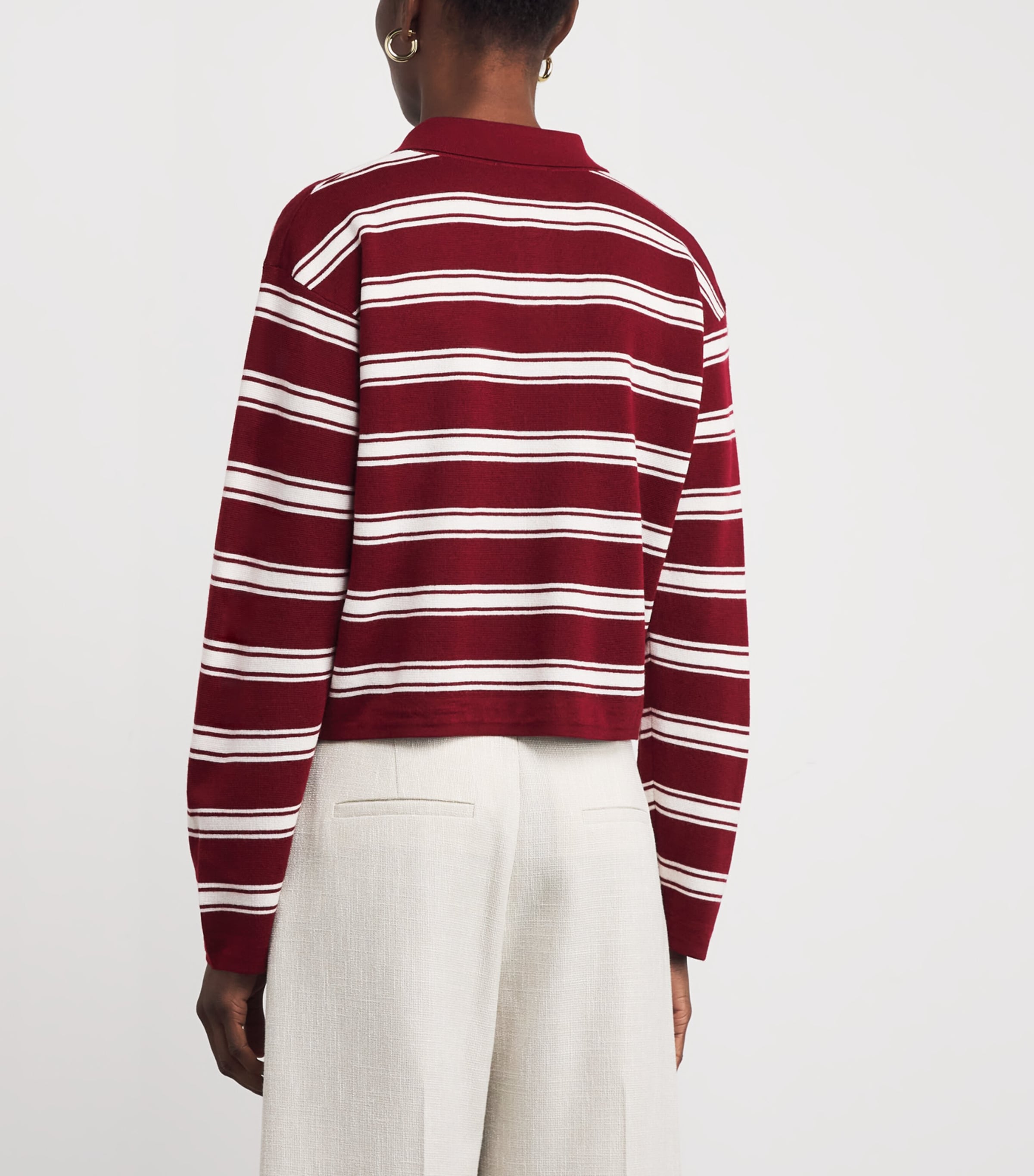 Wool-Blend Polo Sweater BORDEAUX Image 4