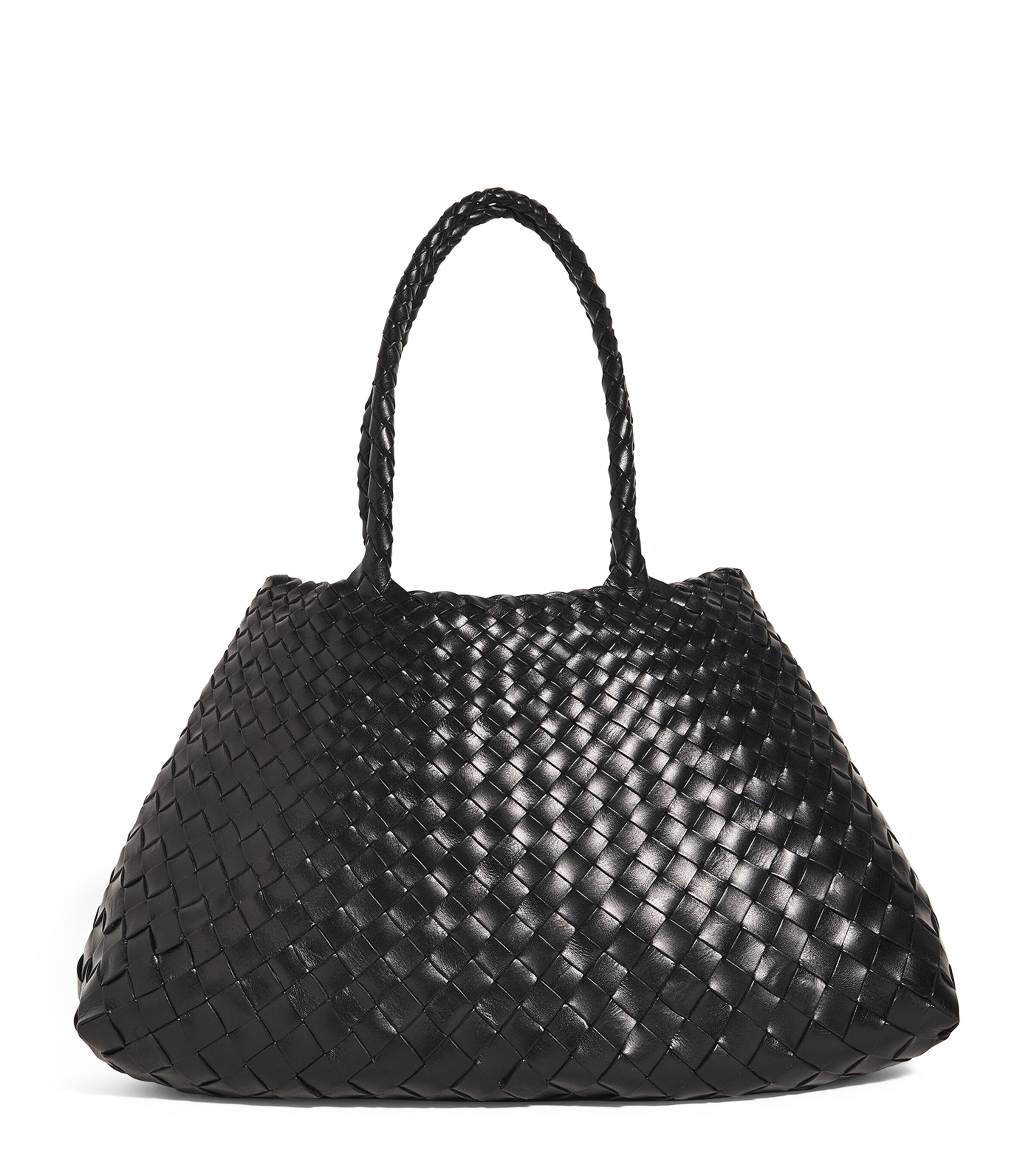 DRAGON DIFFUSION Large Leather Woven Santa Croce Tote Bag