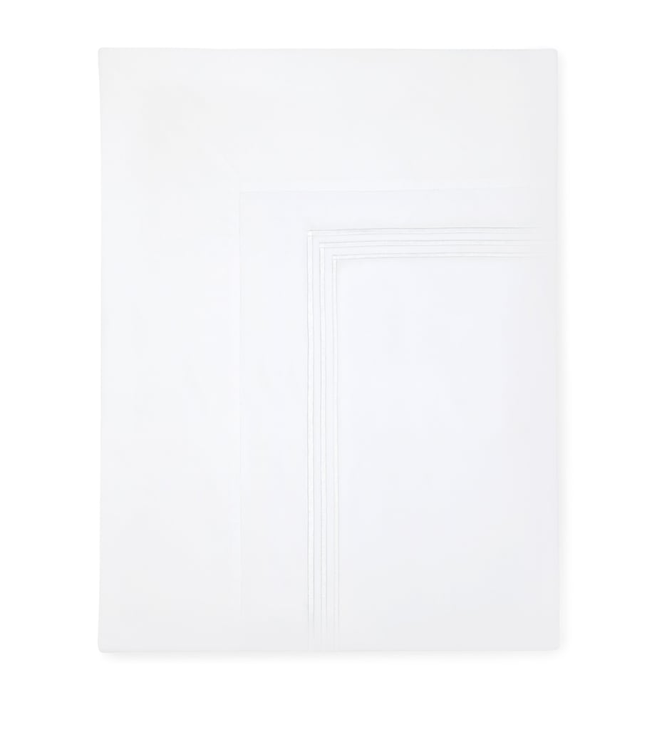 Pratesi Tre Righe Super King Flat Sheet (300cm x 170cm) White/white Image 1