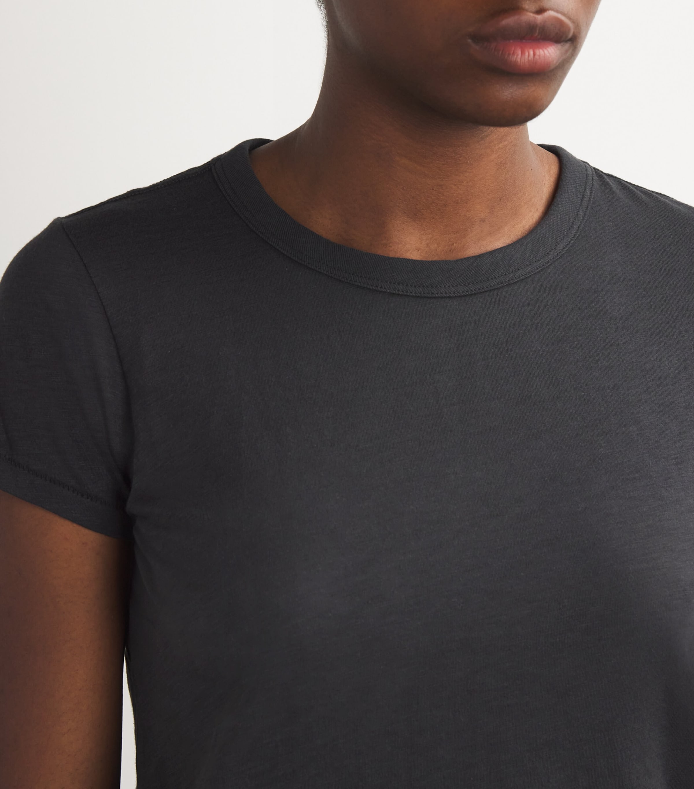 Pima Cotton The Slub T-Shirt BLACK Image 6