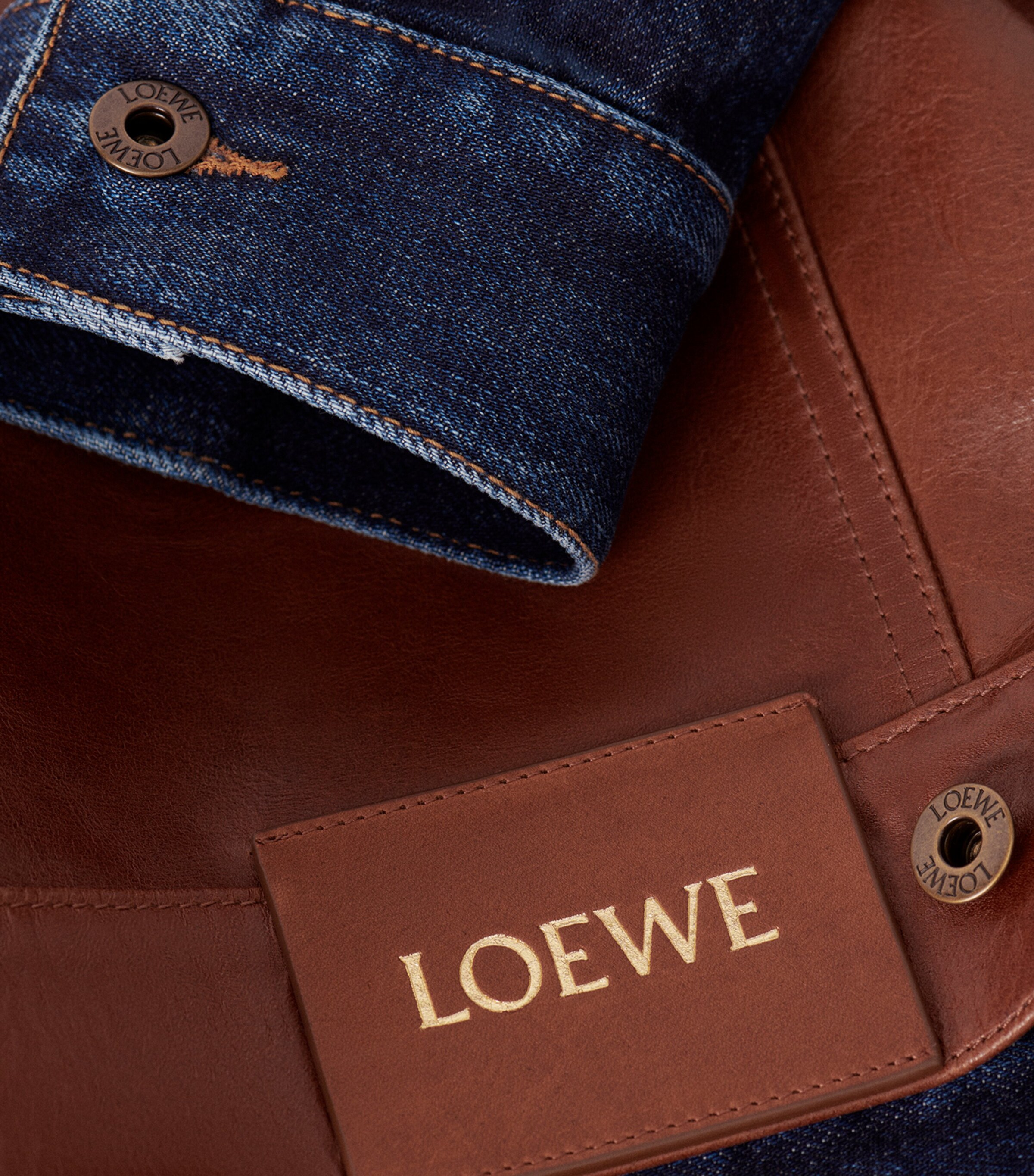 Leather-Denim Hybrid Jacket RAW DENIM Image 7