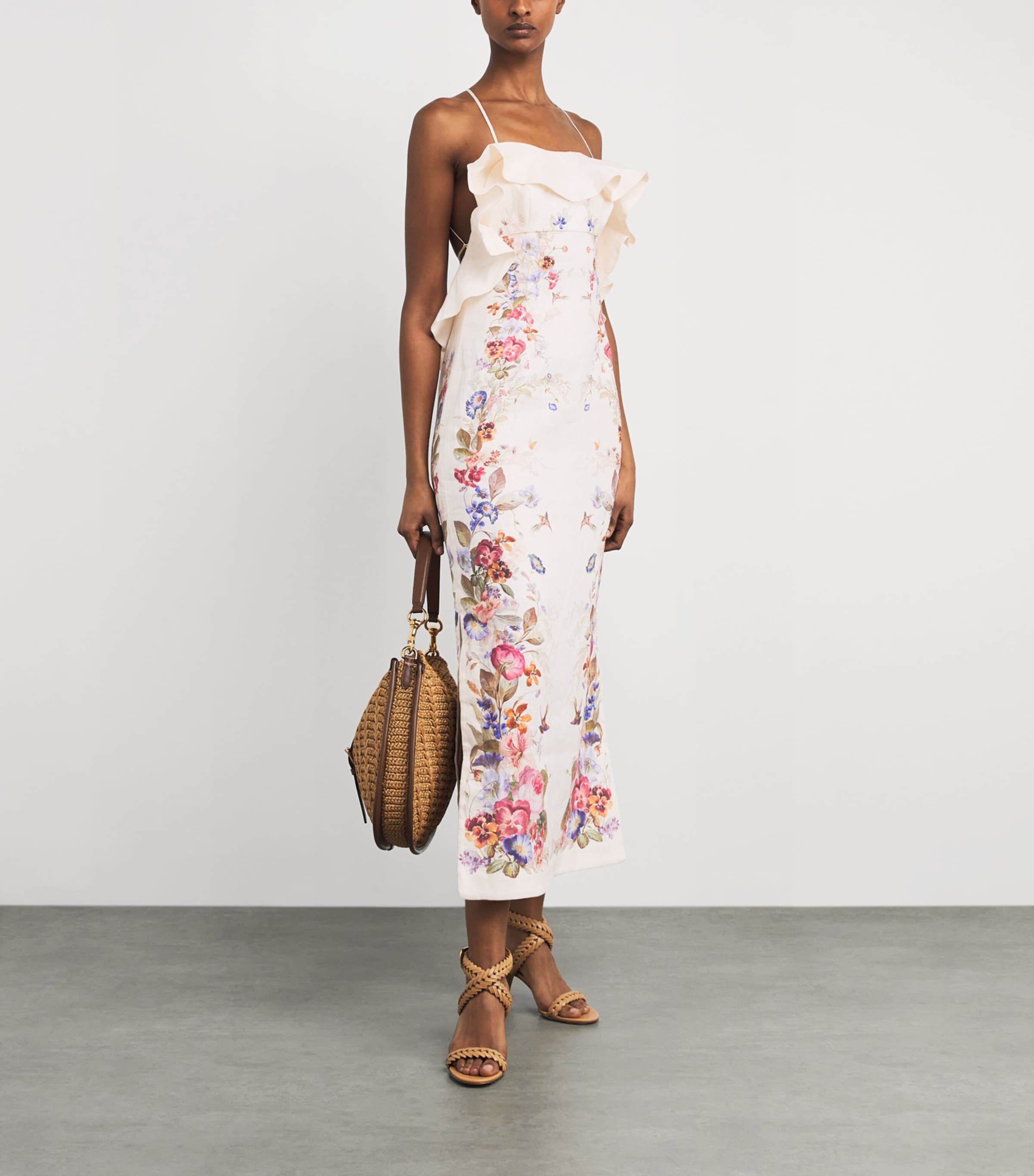 Ruffle-Detail Patience Midi Dress VANILLA FLORALVFLO Image 2