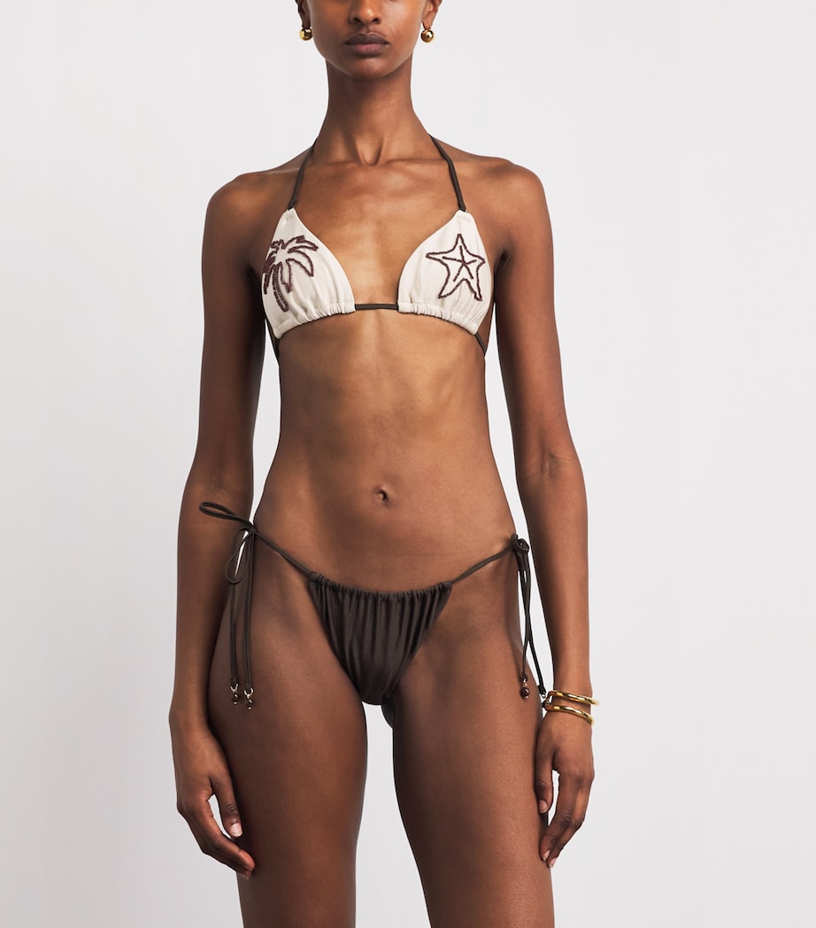 Zimmermann Womens Beaded Mahon Triangle Bikini Spliced Image 2