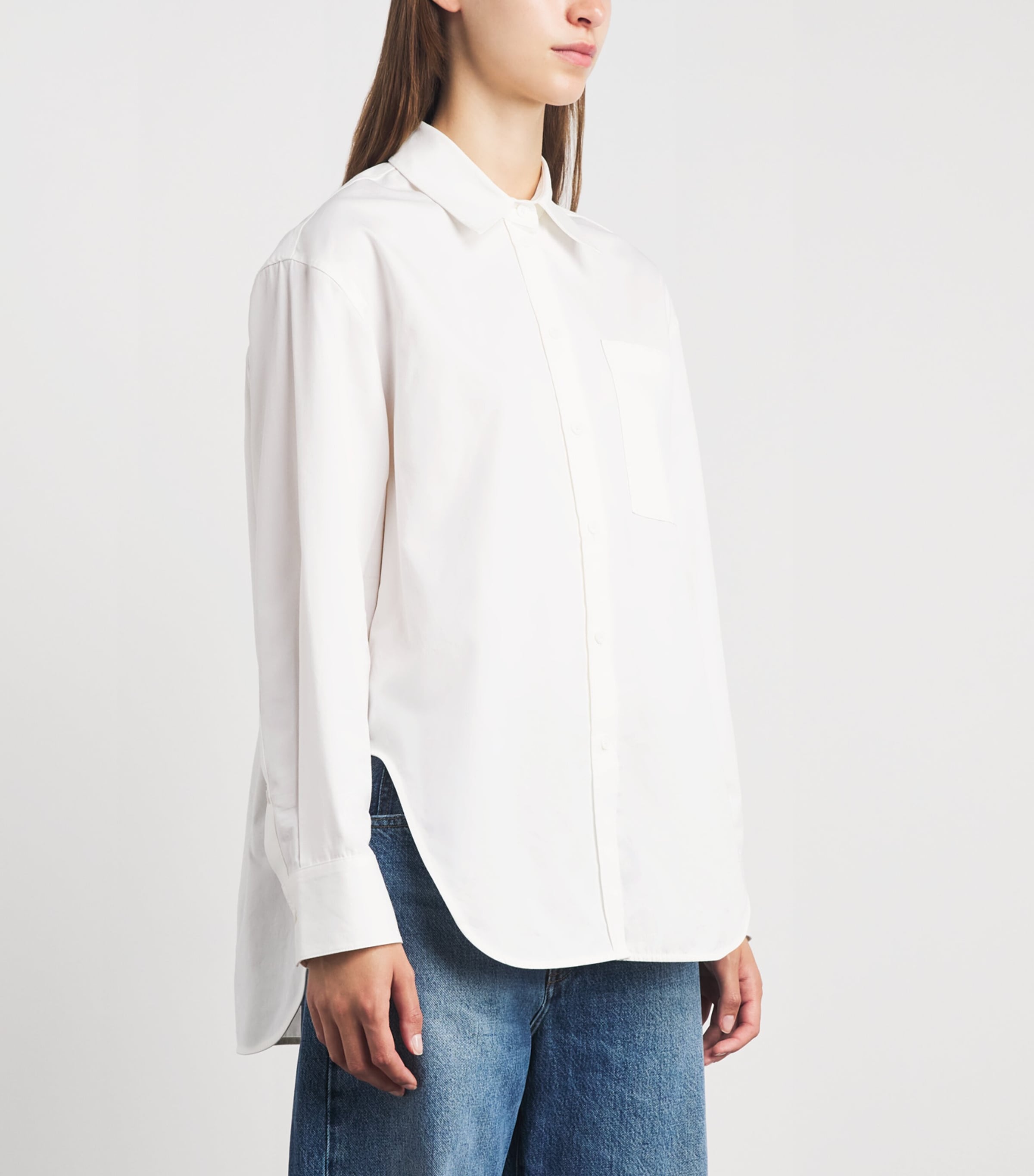 ANINE BING Womens Cotton Scott Shirt White Image 4