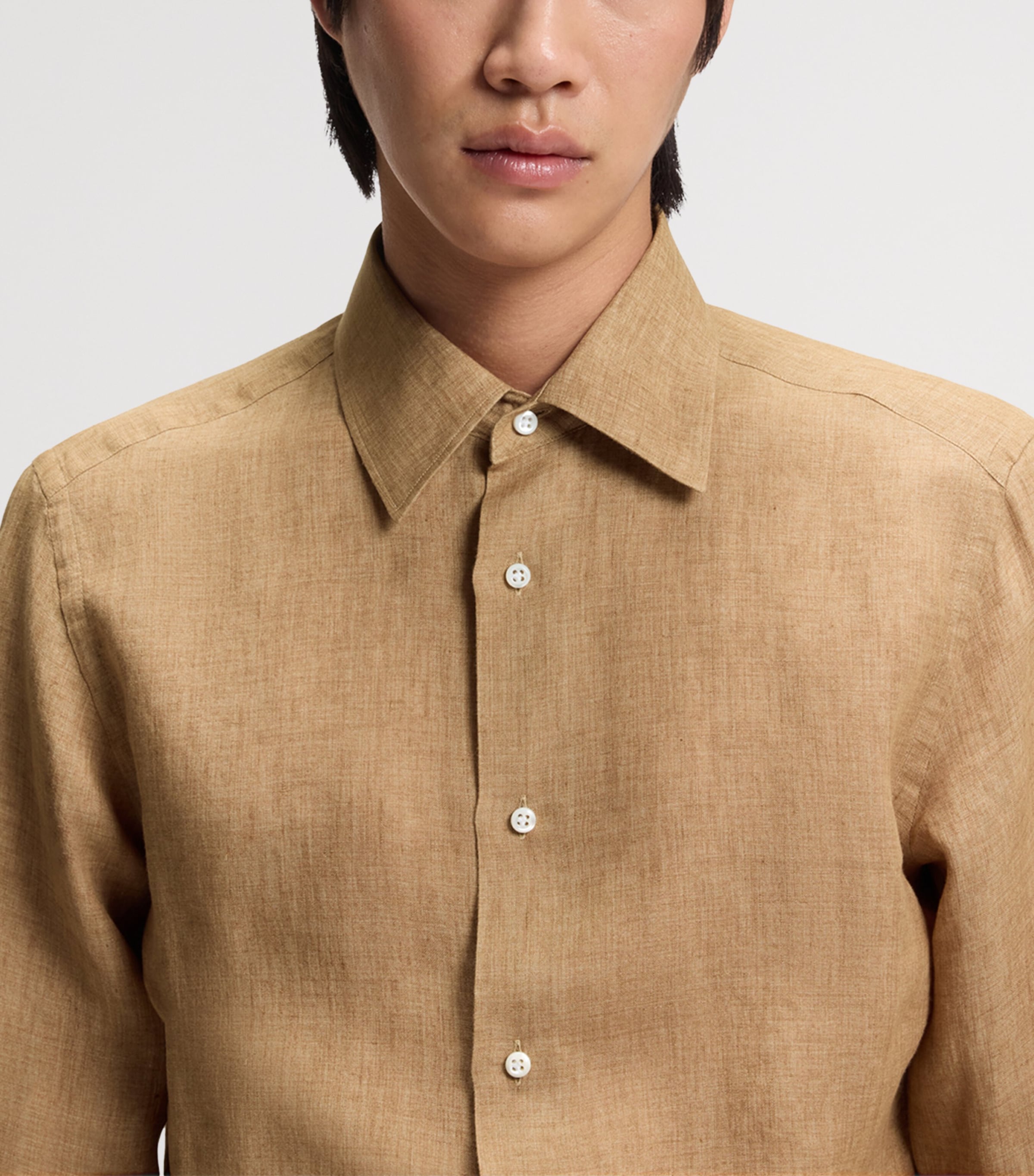 BOSS Mens Linen Slim-Fit Shirt Image 5