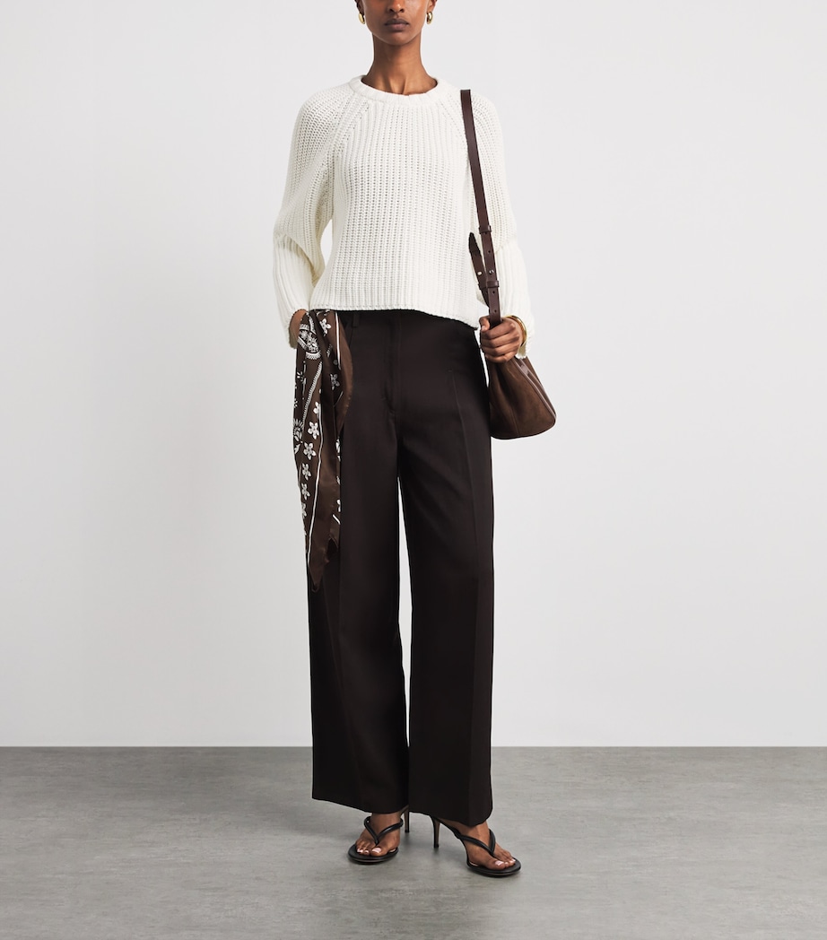 ME+EM Womens Organic Cotton Weekend Sweater Soft White Image 2