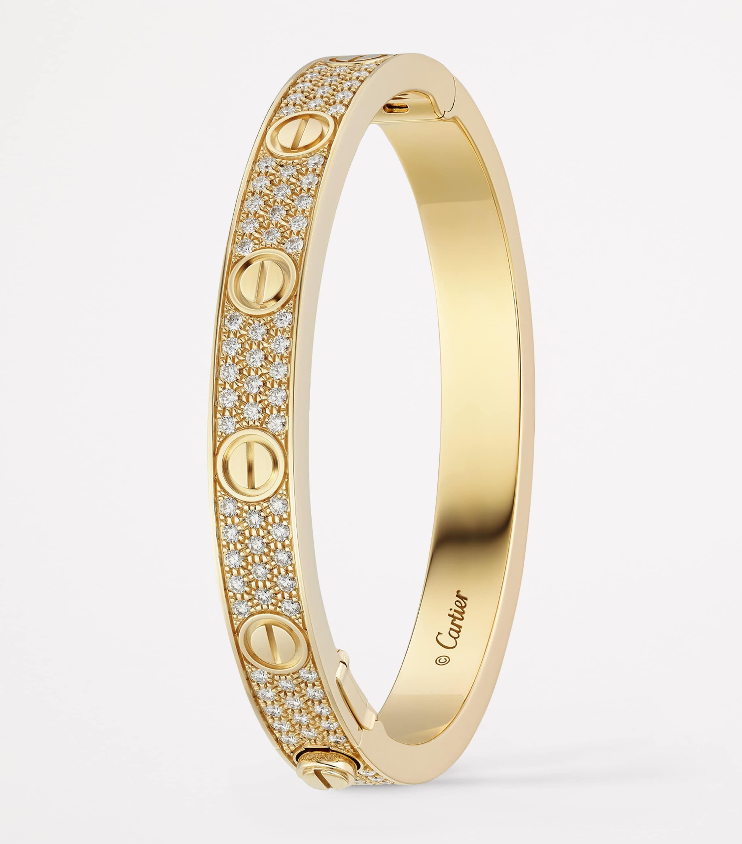 Yellow Gold and Diamond LOVE Bracelet YELLOW GOLD Image 4