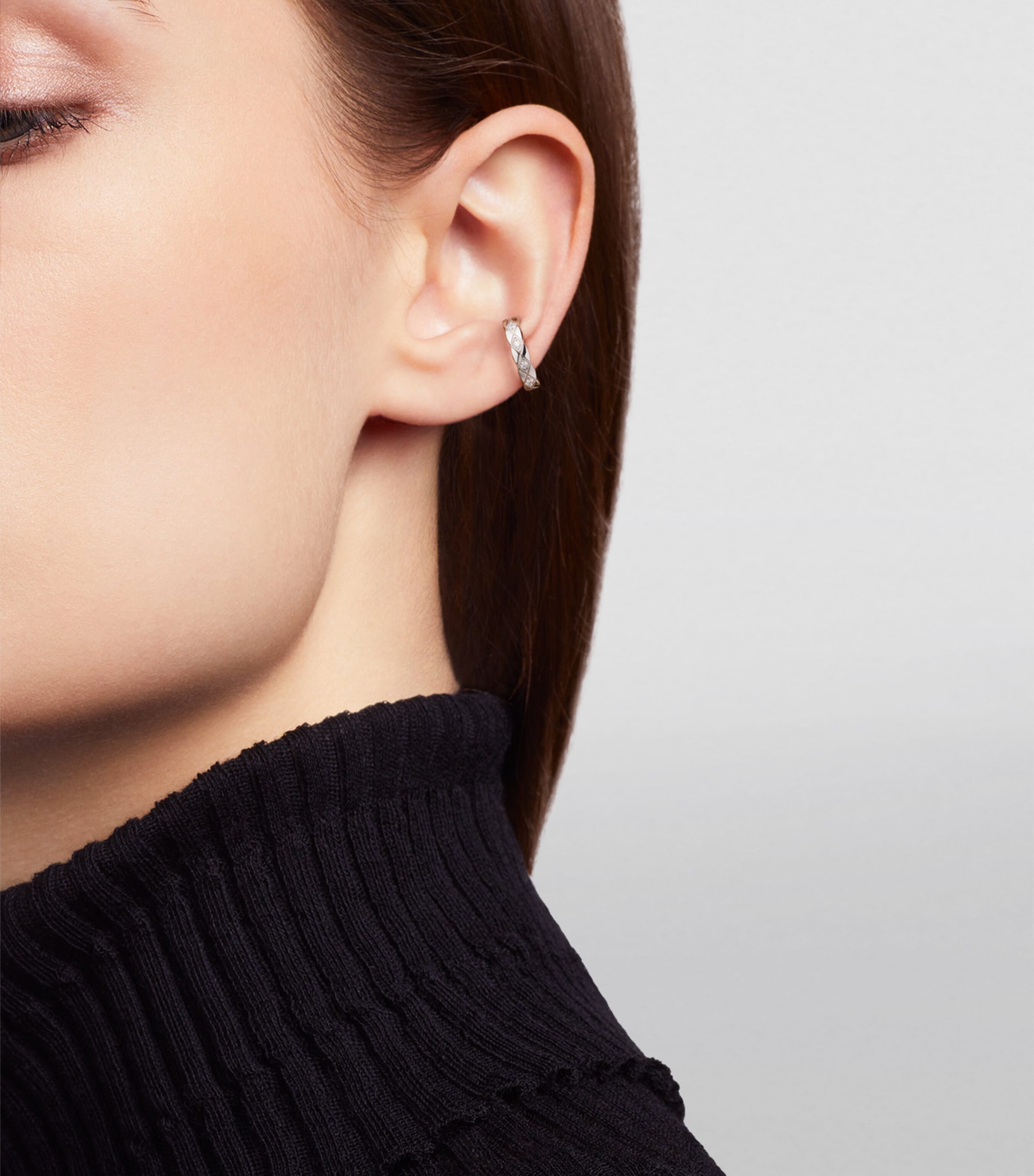 White Gold and Diamond Coco Crush Single Earring SILVER Image 3