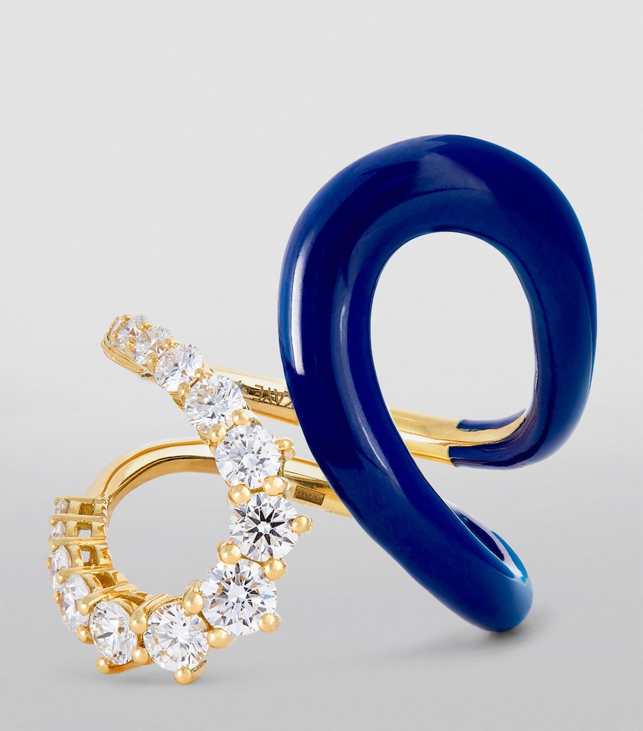 Yellow Gold, Diamond and Enamel Aria Ring YELLOW GOLD Image 3