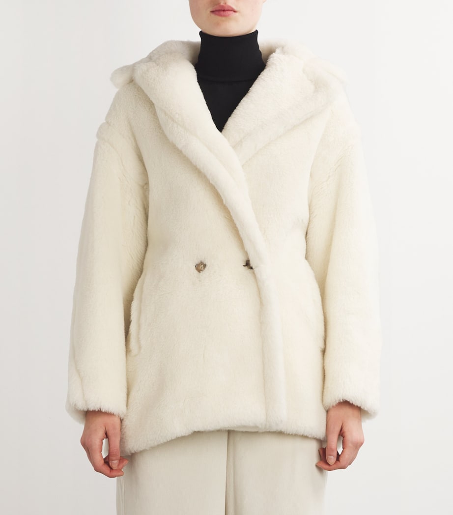 Alpaca-Wool-Silk Coat WHITE Image 3