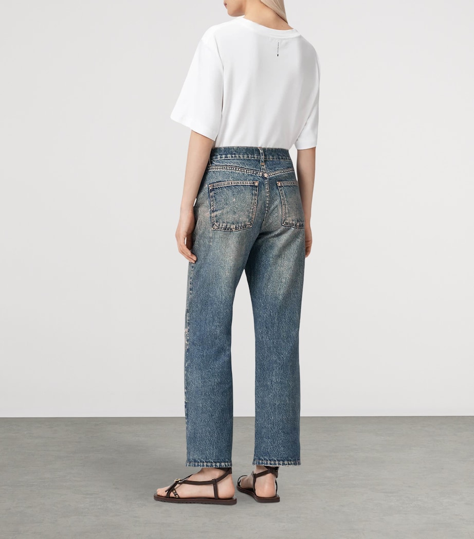 AllSaints Womens Denim Illusion Print Ida Trousers Illusion Tint Blue Image 6