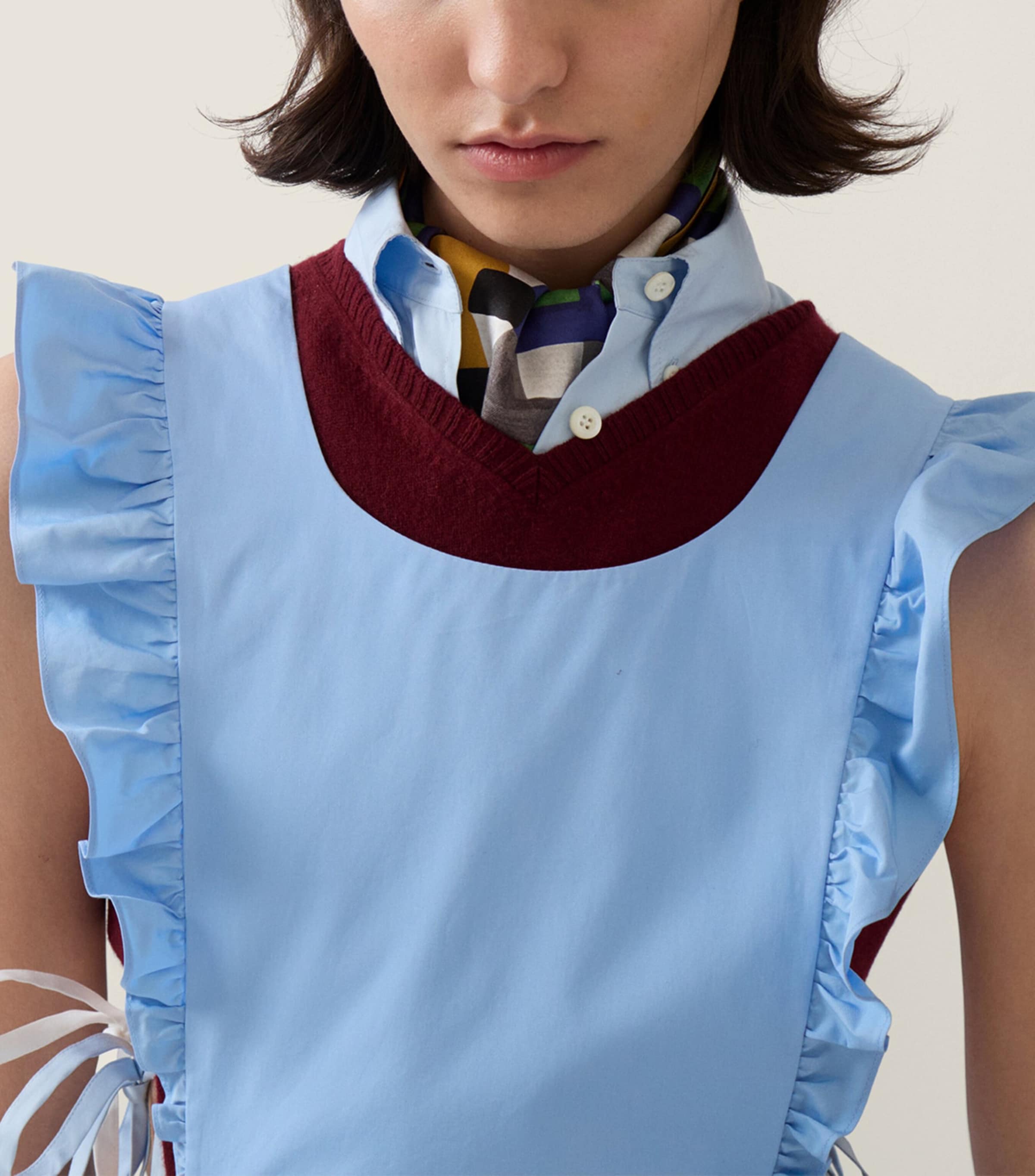 Miu Miu Womens Cotton Apron Mini Dress Image 4