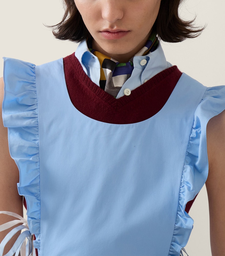 Miu Miu Womens Cotton Apron Mini Dress Image 4