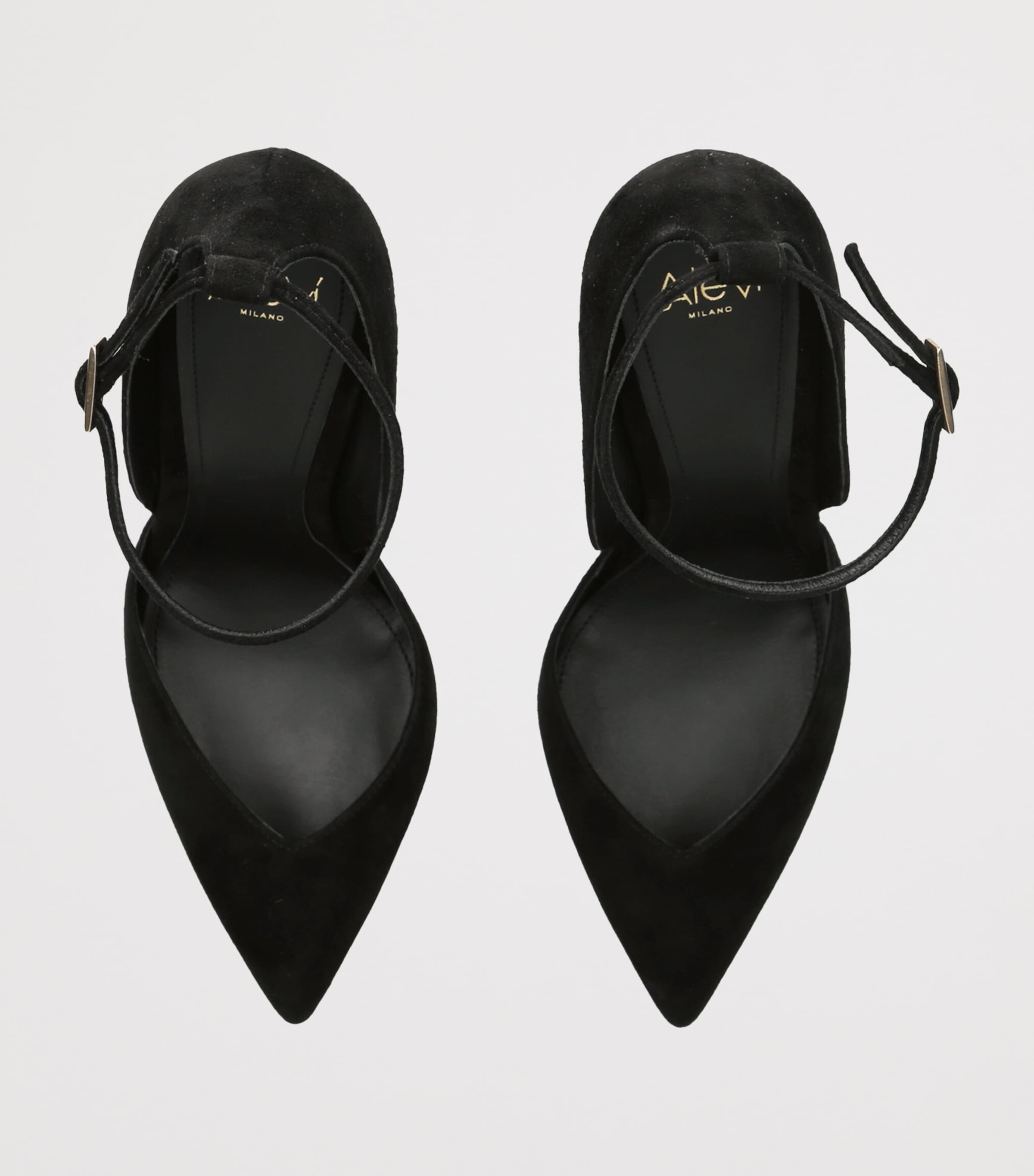 Alevì Suede Camilla Heeled Pumps 110 Black Image 3