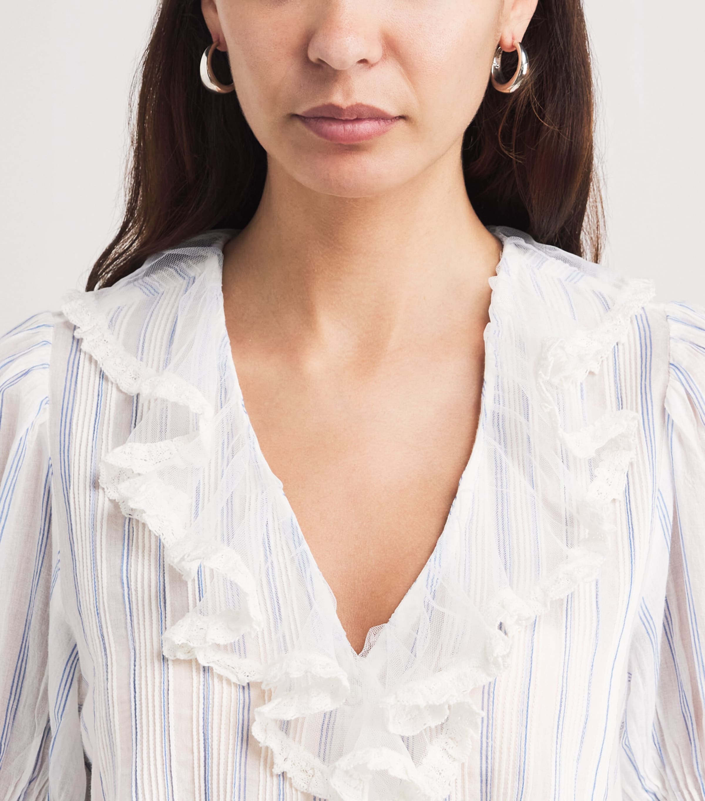 DÔEN Womens Organic Cotton Henri Blouse Saint Aurelie Stripe Image 3