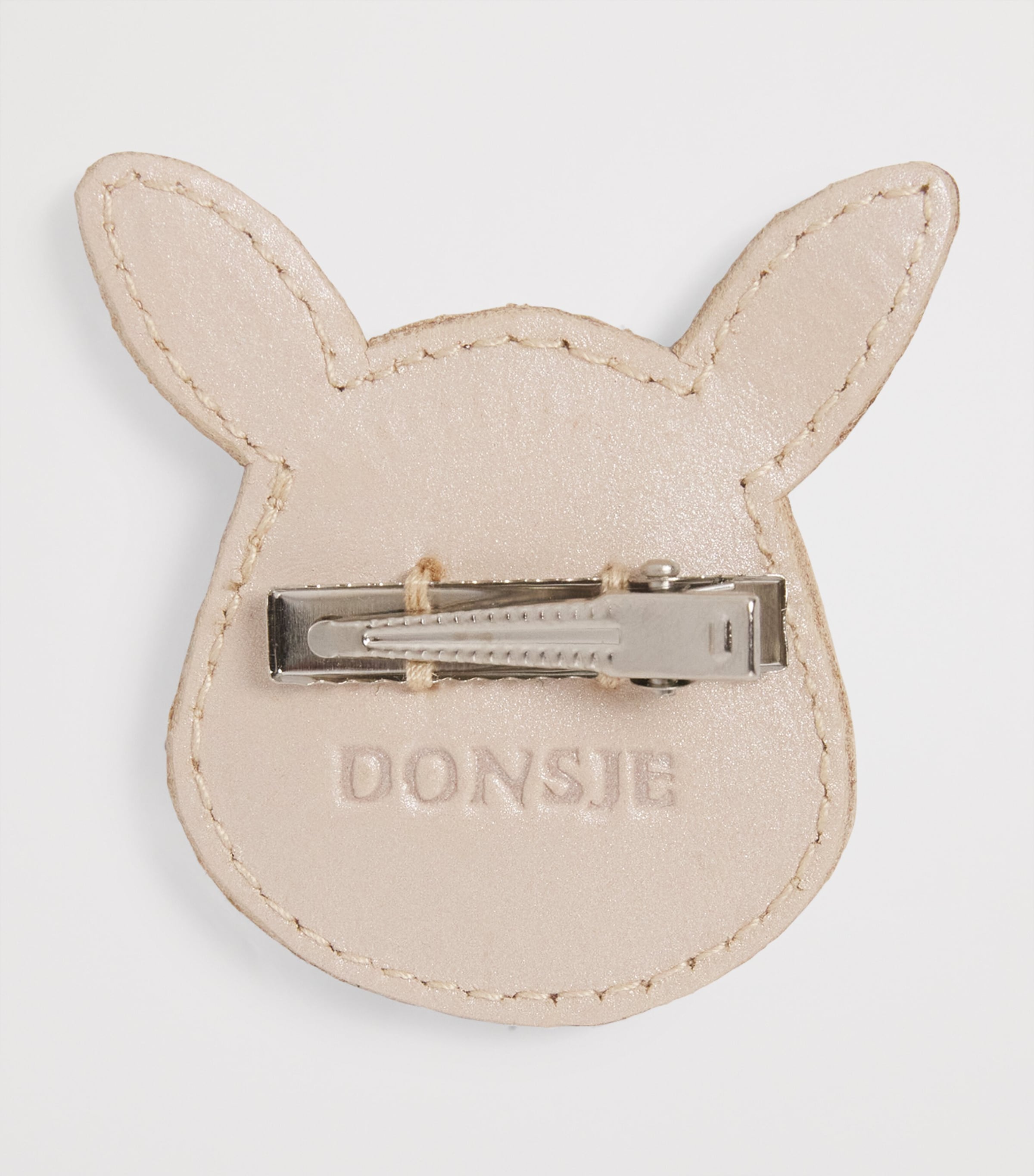 Leather Bunny Hair Clip NL142PWDR MTLLC NBCK Image 2