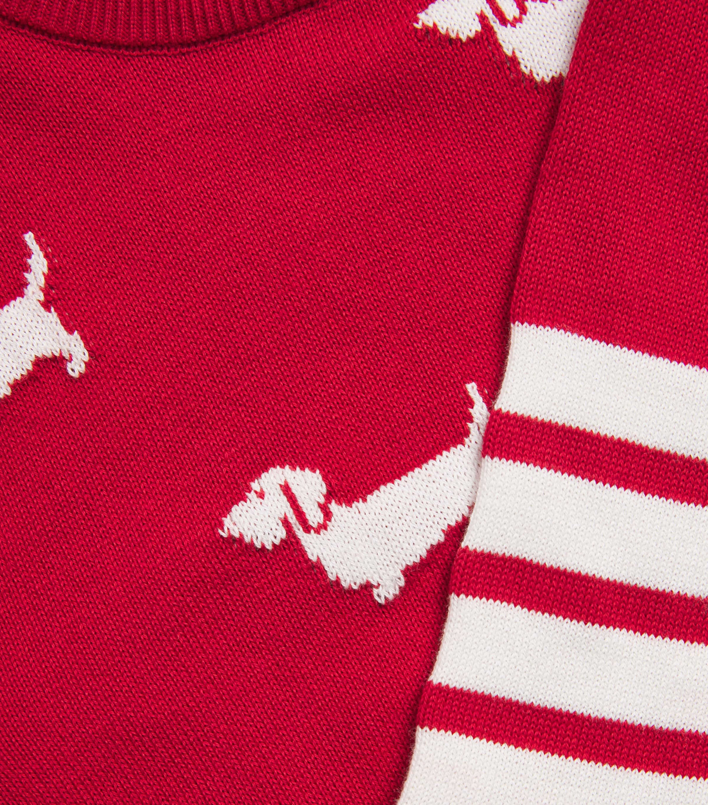 Thom Browne Kids Cotton Hector 4-Bar Sweater (2-12 Years) Red Image 3