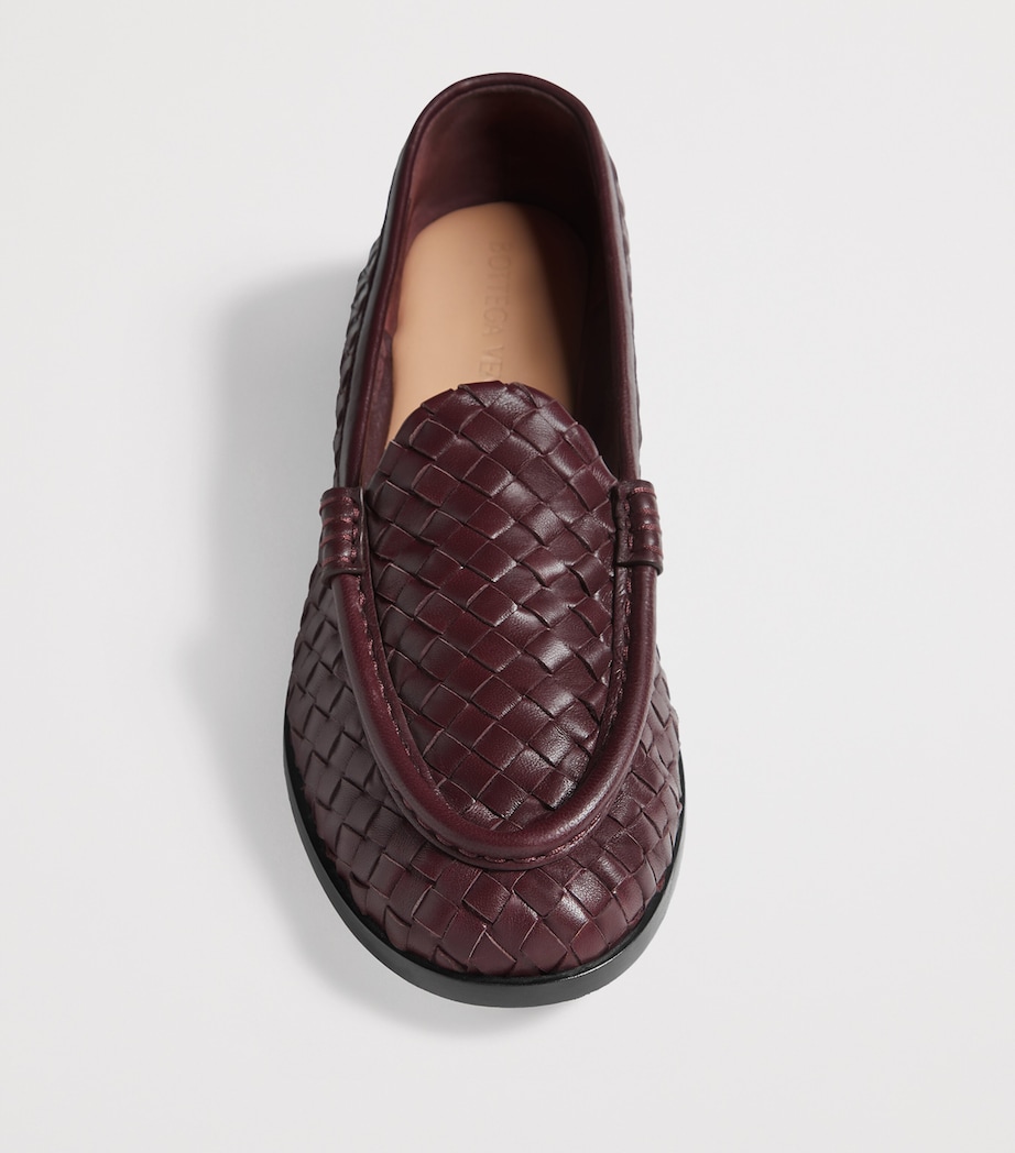 Bottega Veneta Womens Lambskin Intrecciato Loafers Image 4