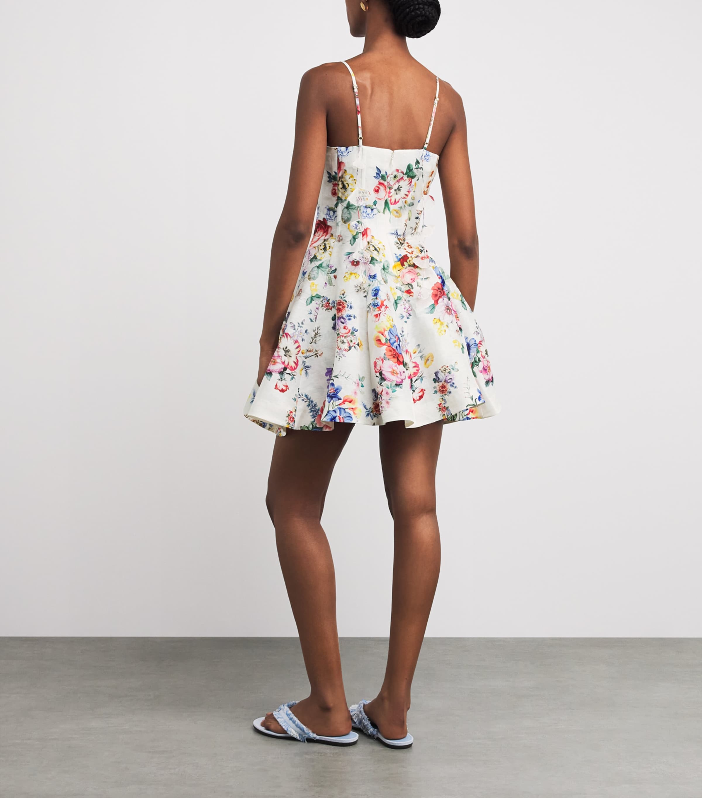 Camilla Womens Silk-Linen Floral Mini Dress Ilefgran Image 4