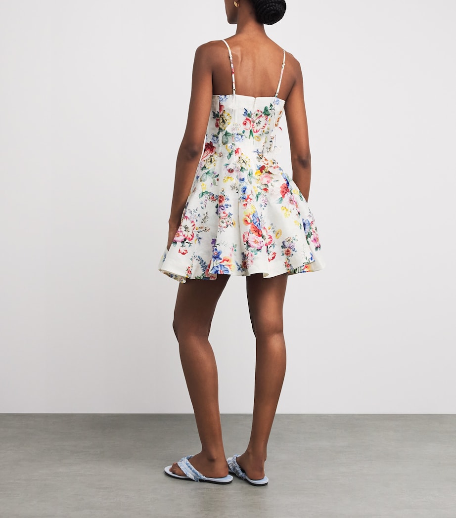 Camilla Womens Silk-Linen Floral Mini Dress Ilefgran Image 4